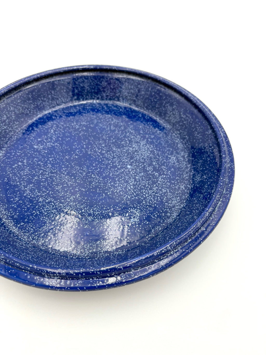 Ceramic Blue Dish with White Speckle