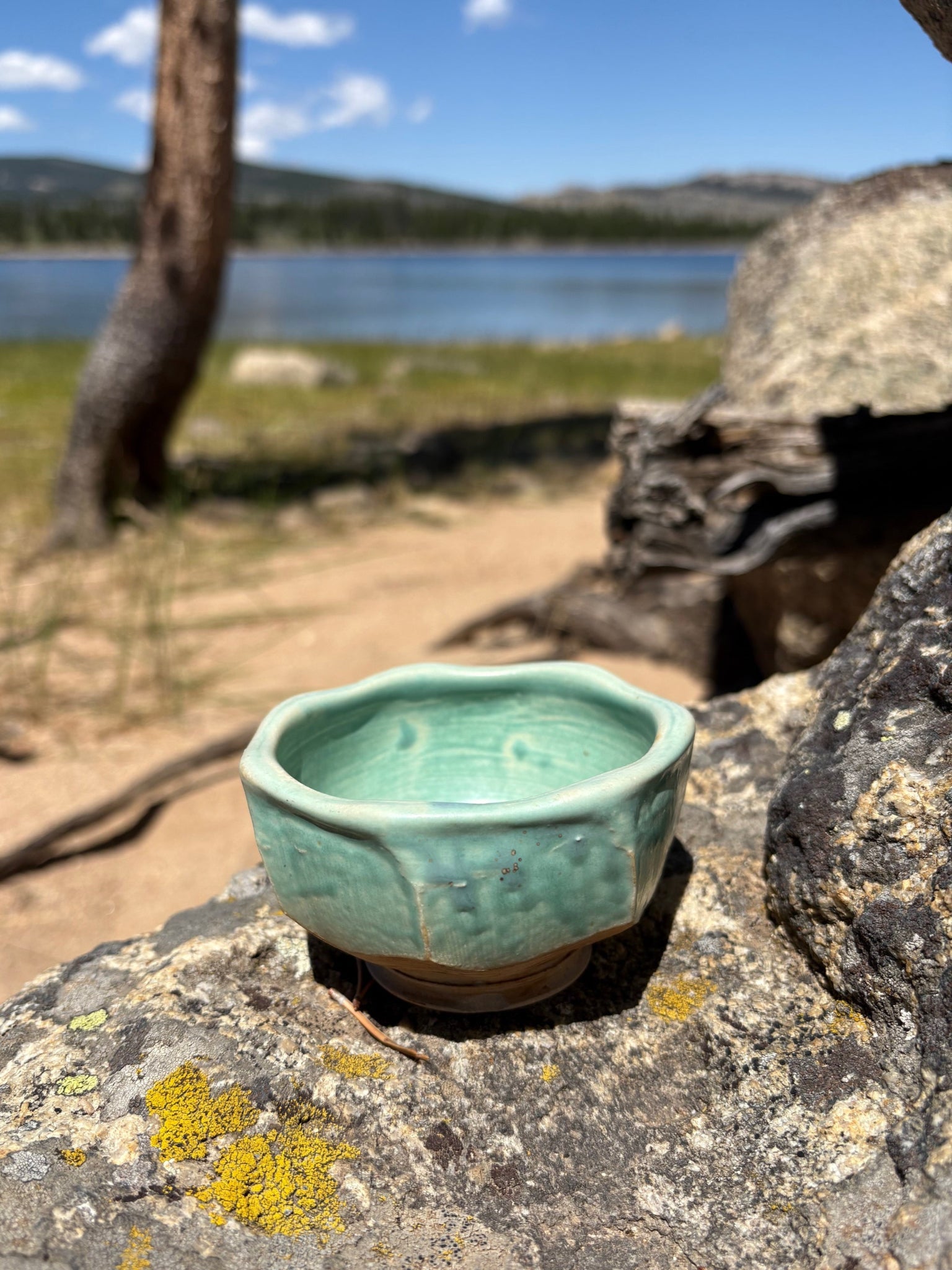 Faceted Turquoise Bowl