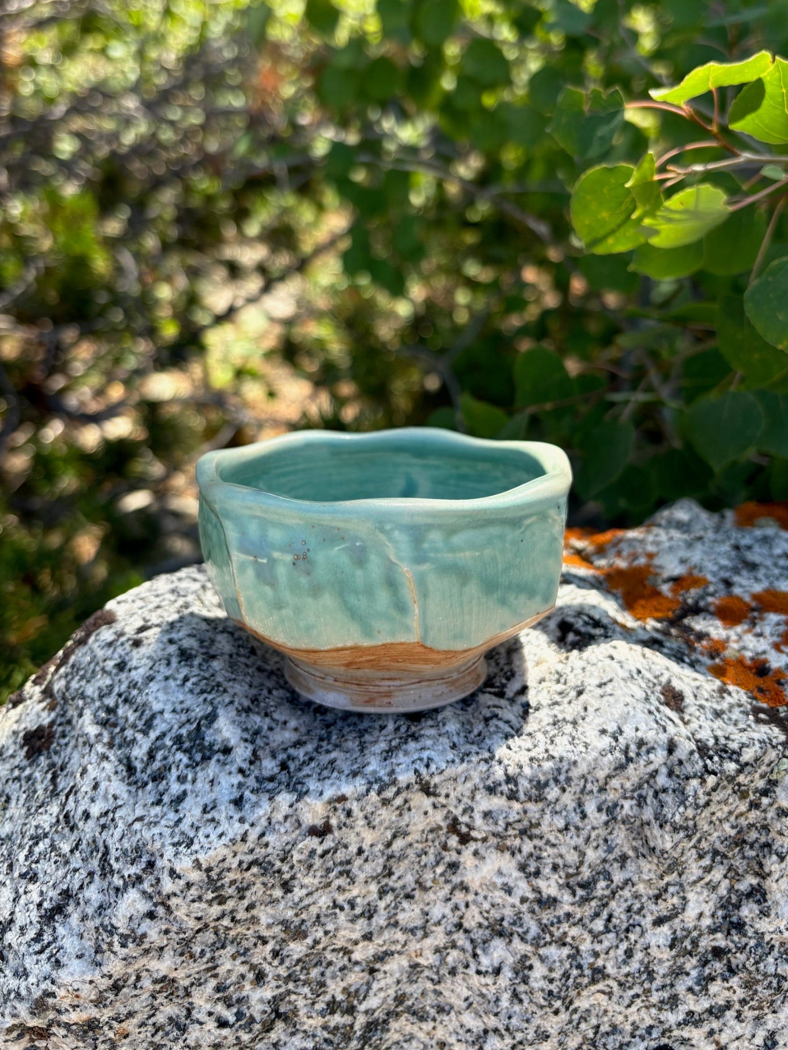 Faceted Turquoise Bowl