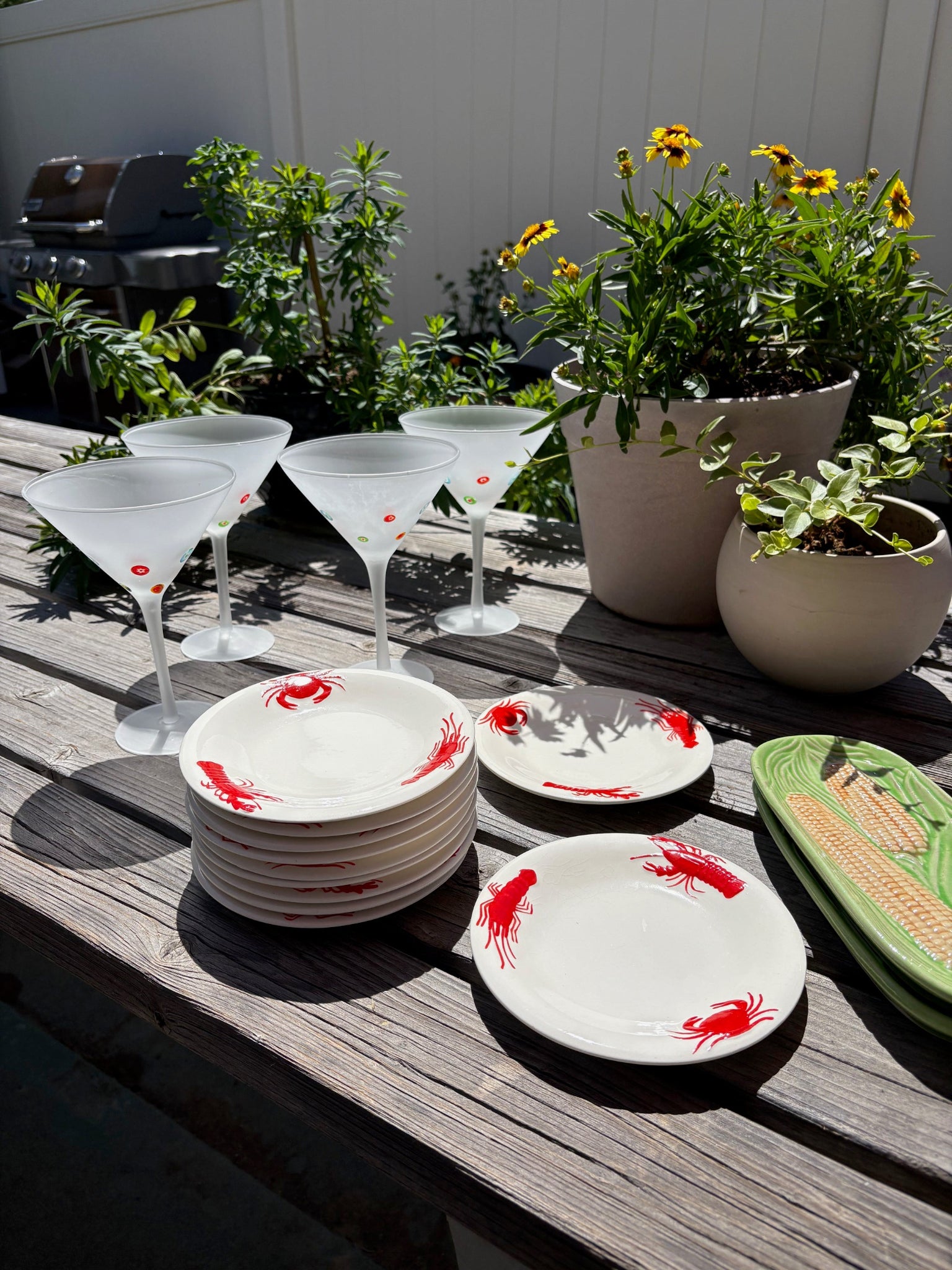 Frosted Martini Glasses with Dots