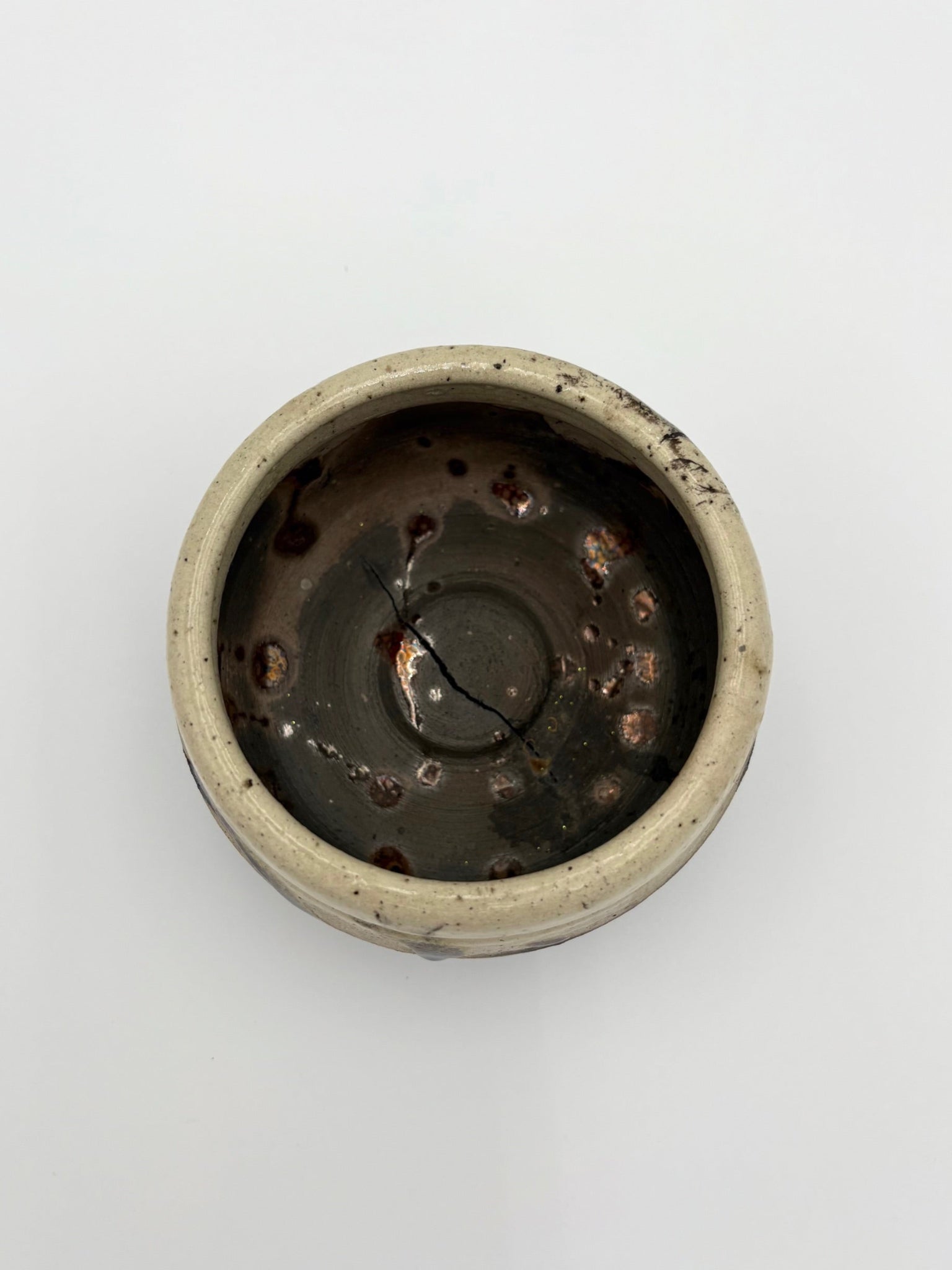 Ceramic Bowl with Smoky Iridescent Glaze