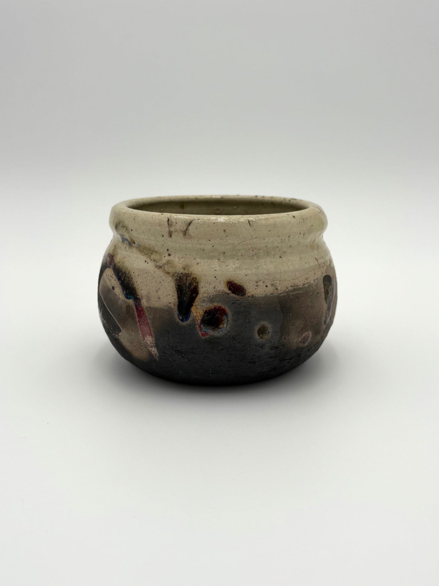 Ceramic Bowl with Smoky Iridescent Glaze