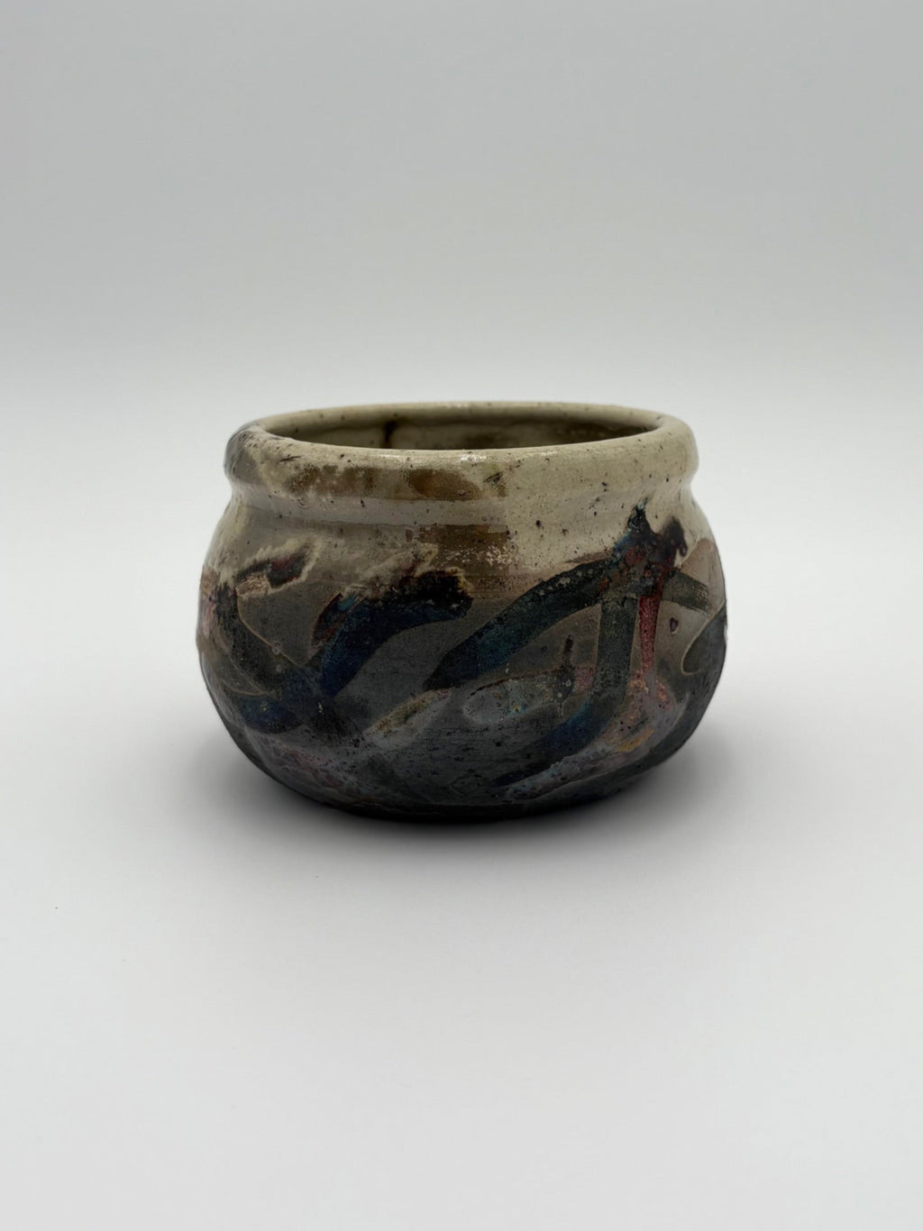 Ceramic Bowl with Smoky Iridescent Glaze