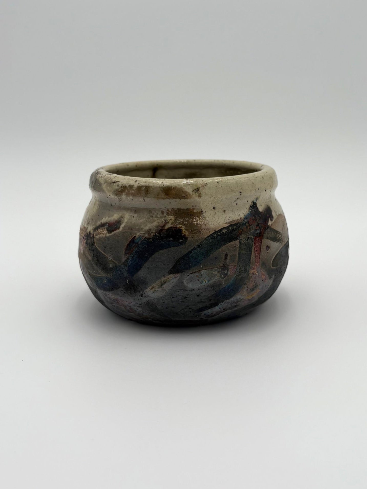 Ceramic Bowl with Smoky Iridescent Glaze