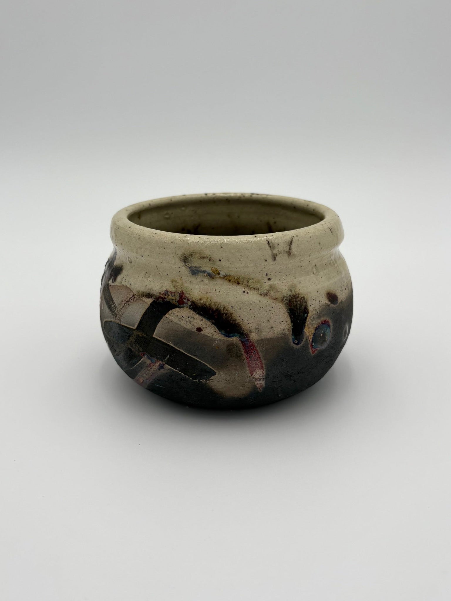 Ceramic Bowl with Smoky Iridescent Glaze