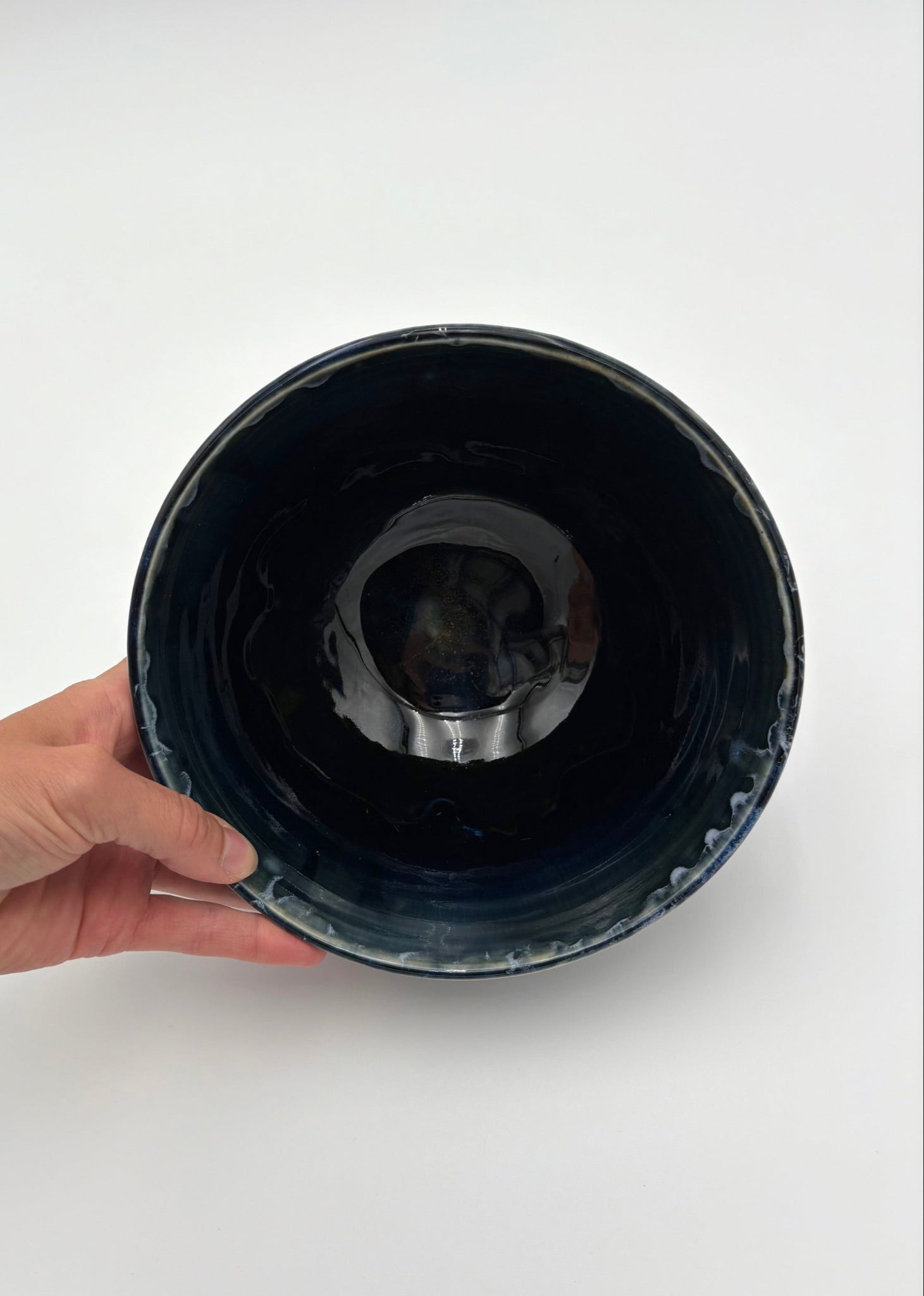 Inky Glazed Ceramic Bowl