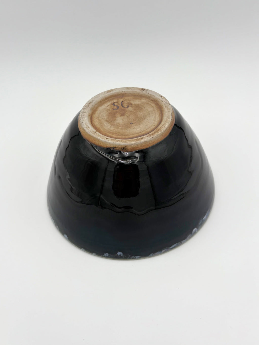 Inky Glazed Ceramic Bowl
