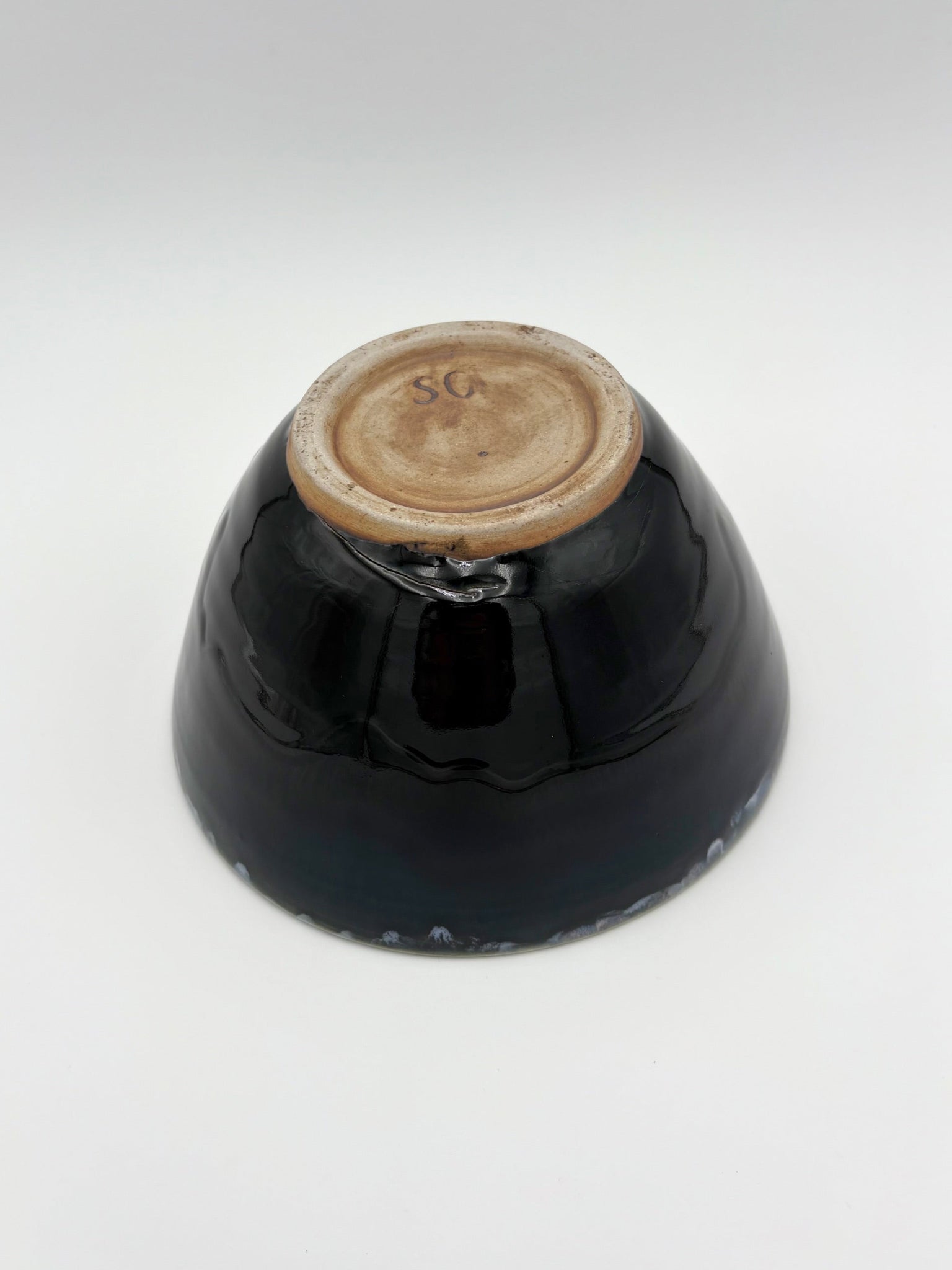 Inky Glazed Ceramic Bowl