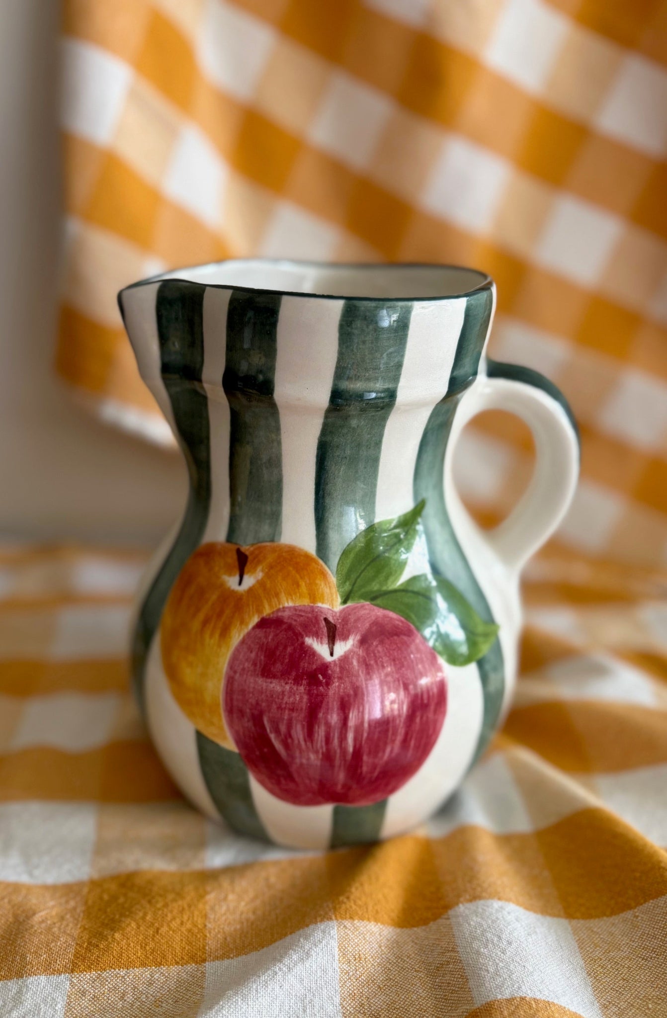 Striped Apple Pitcher