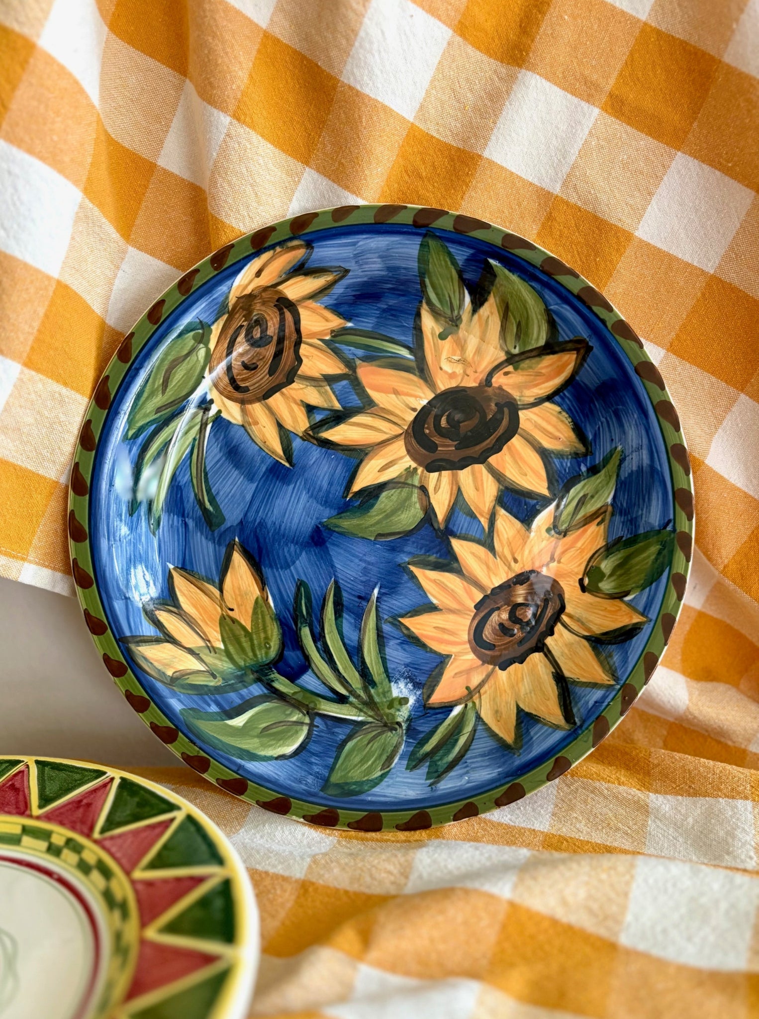 Blue Sunflower Plate