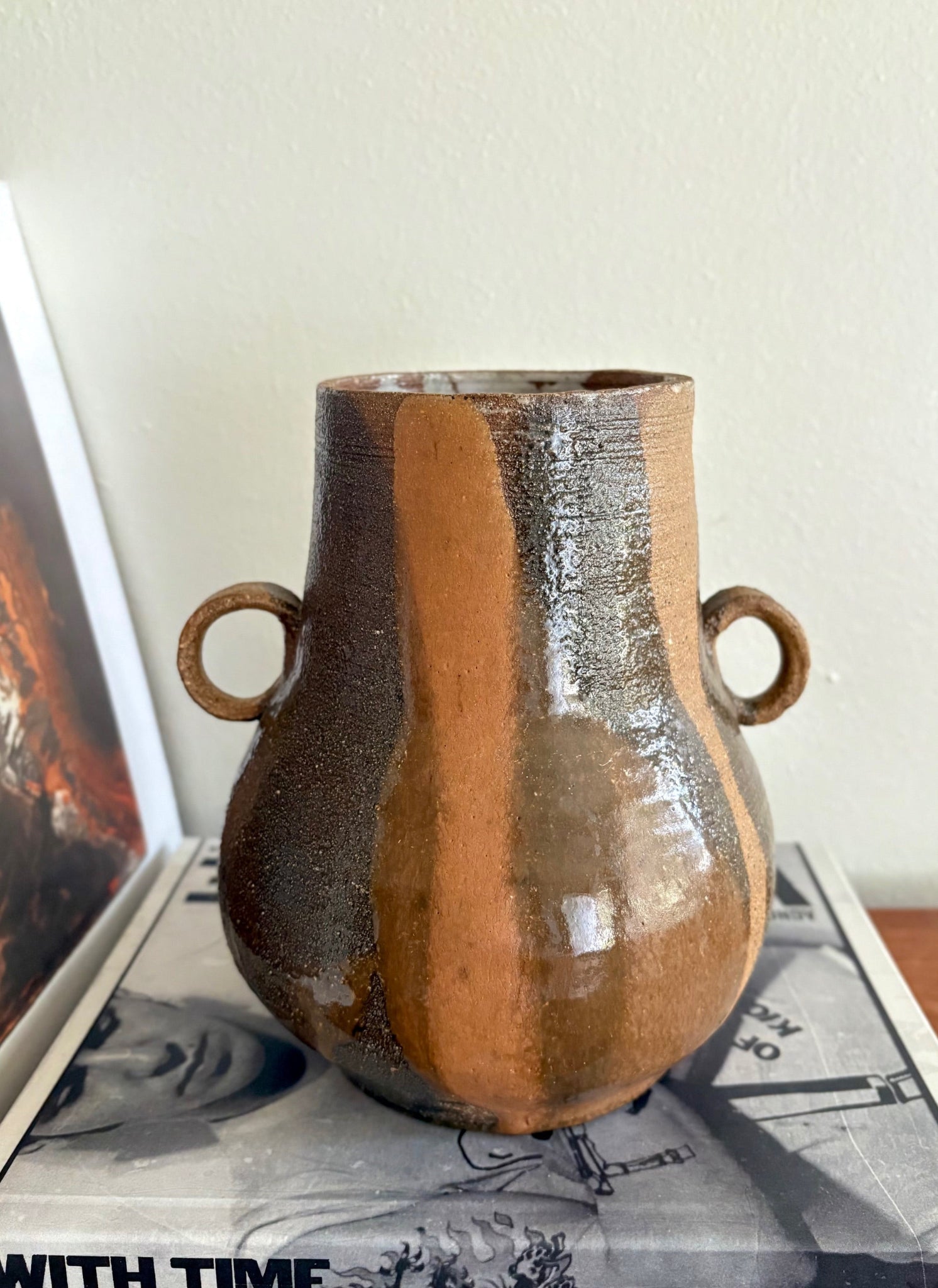 Vase with Stripes and Handles