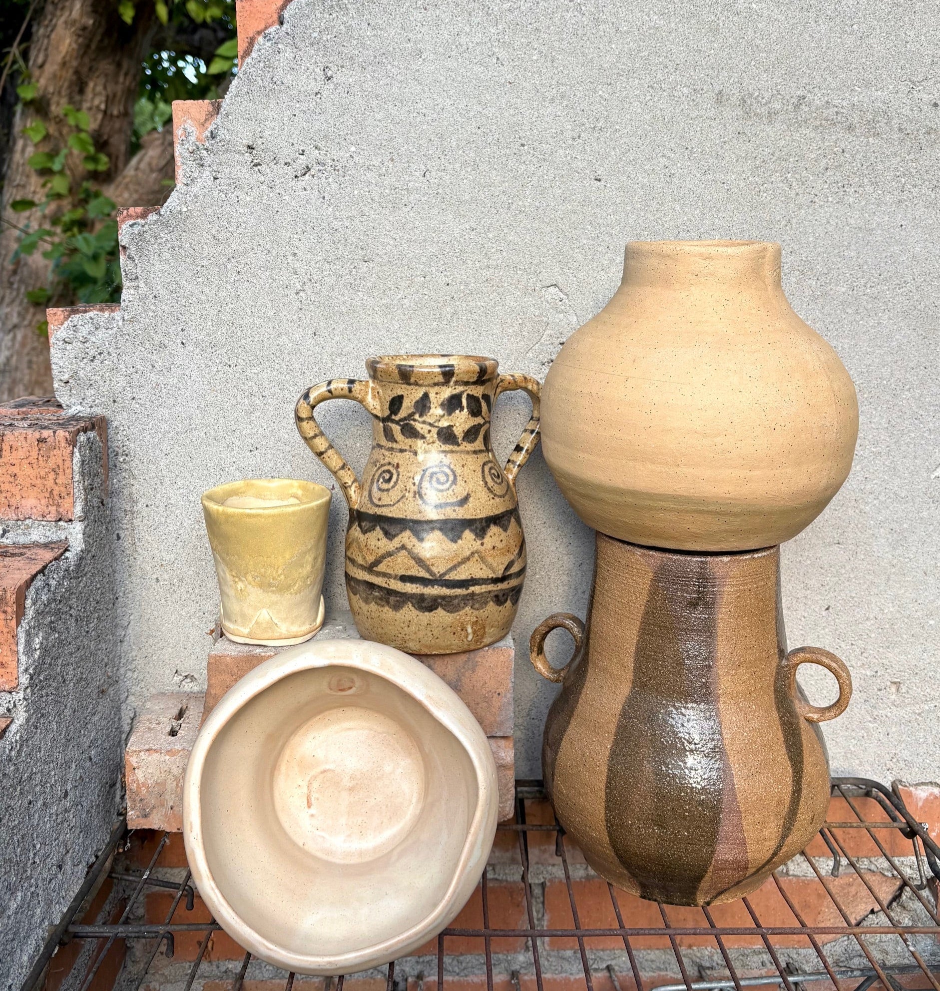 Vase with Stripes and Handles
