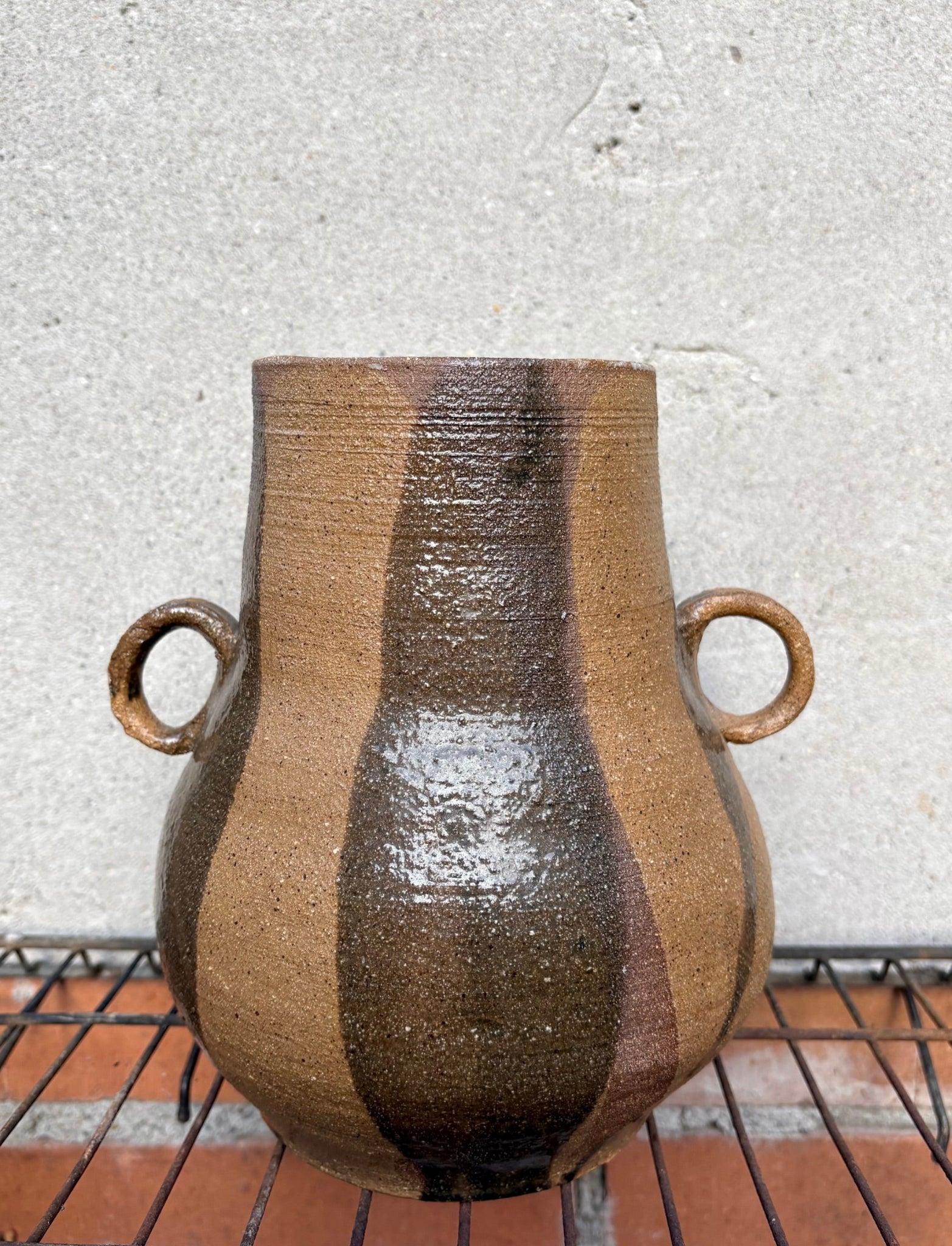 Vase with Stripes and Handles