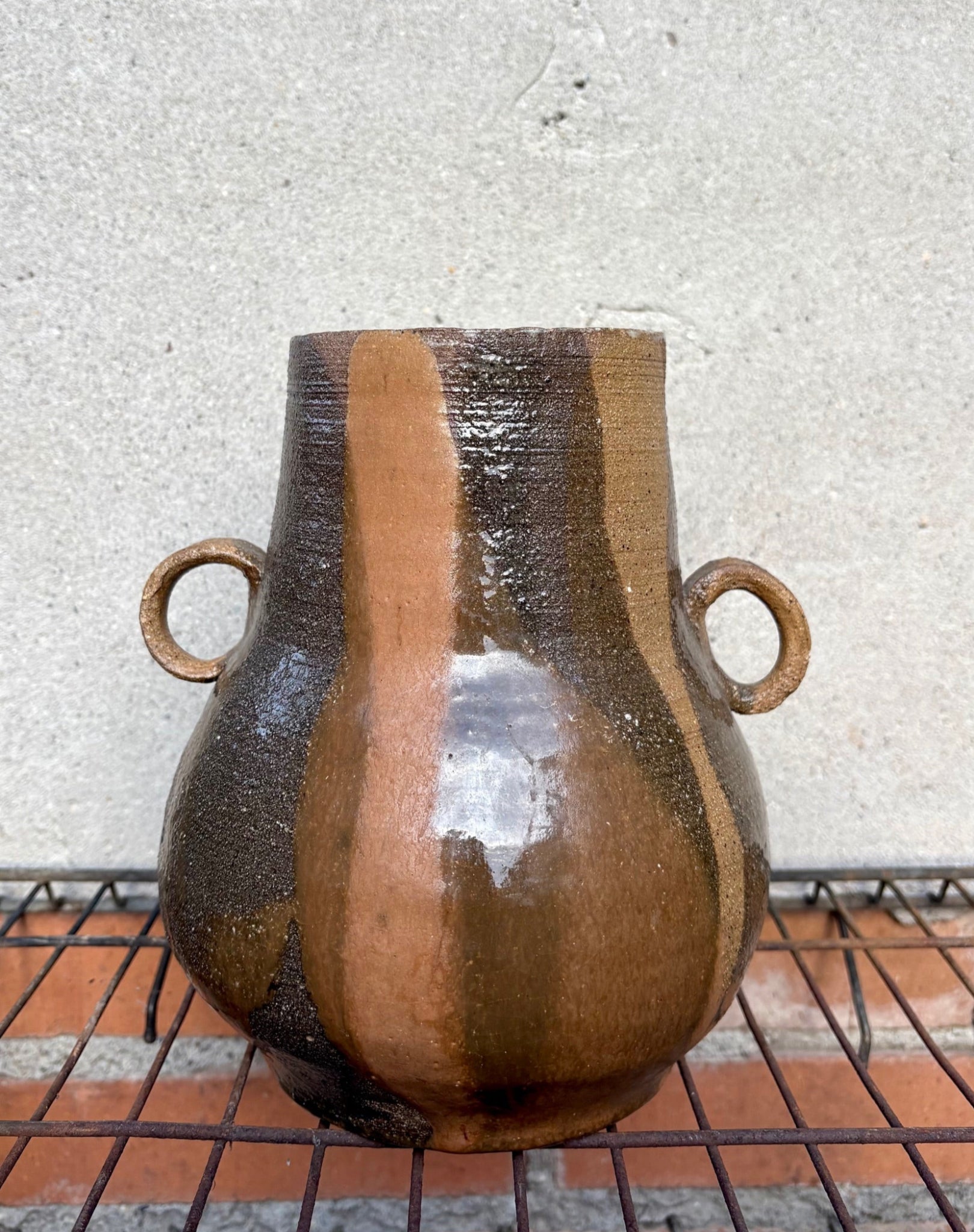 Vase with Stripes and Handles