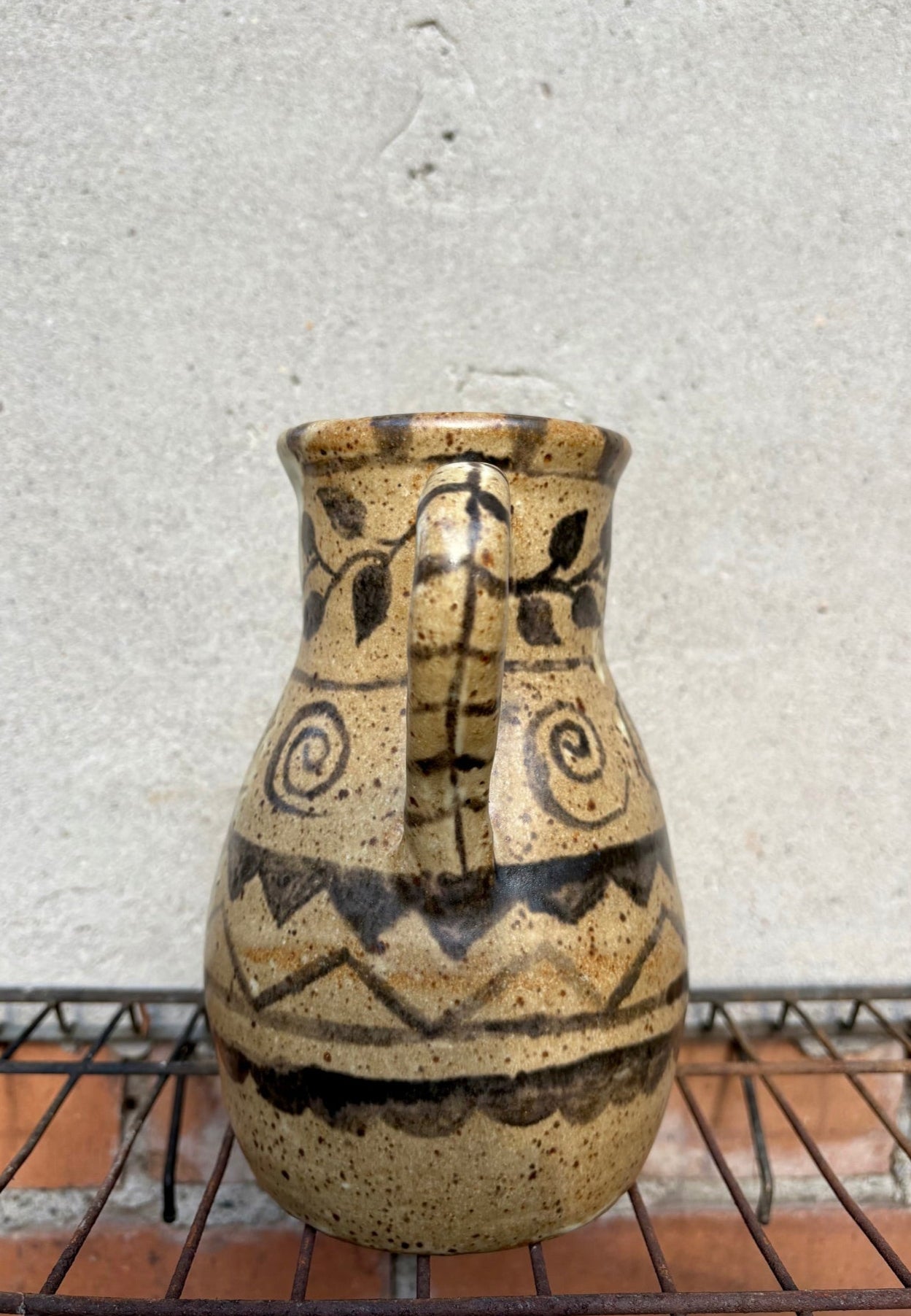 Vase with Painted Designs and Handles