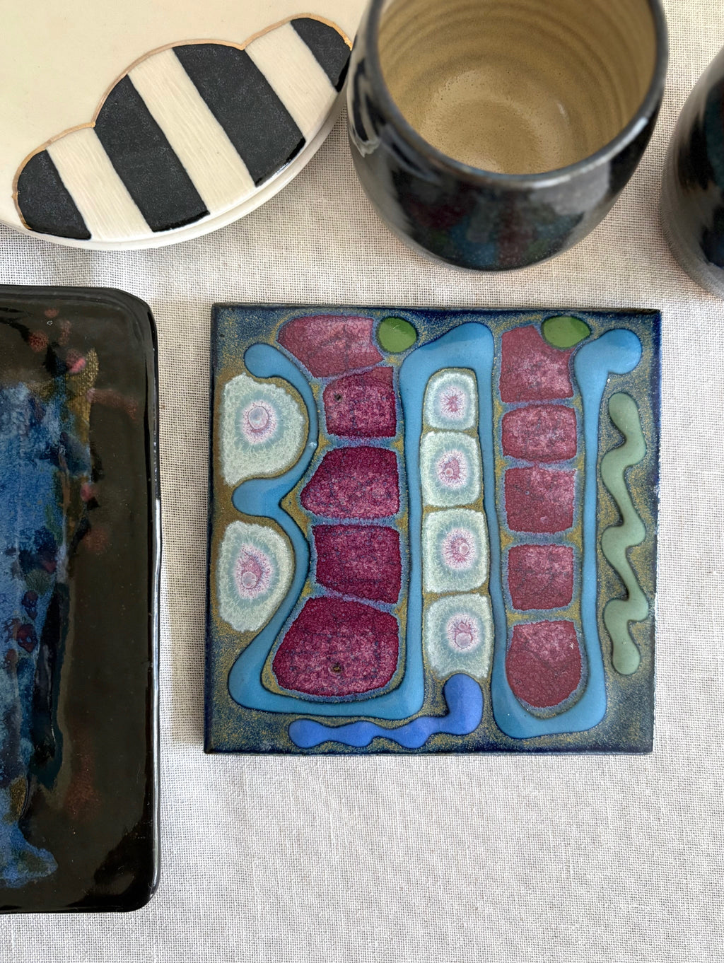 Abstract Tile in Cool Tones