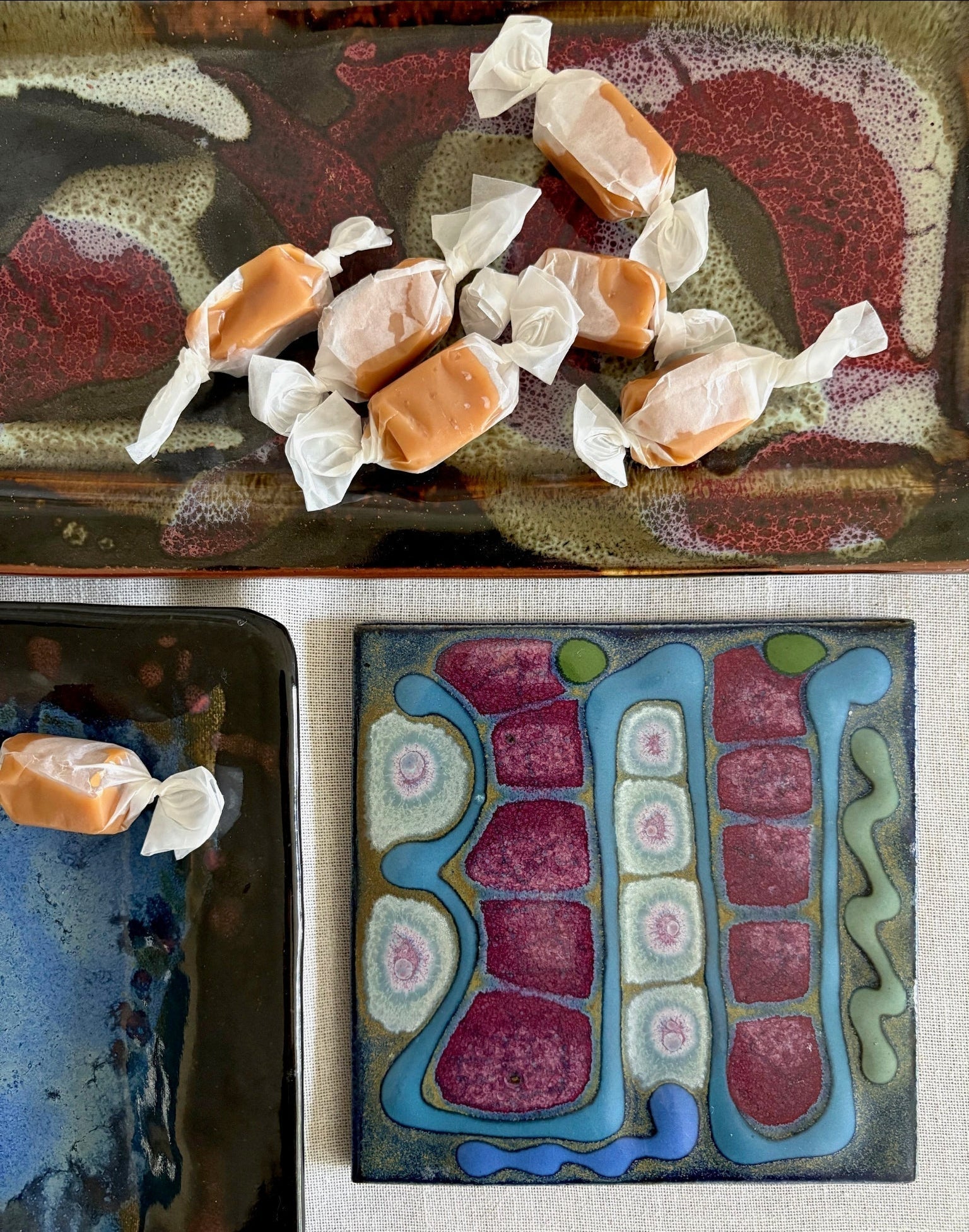 Violet and Black Serving Platter