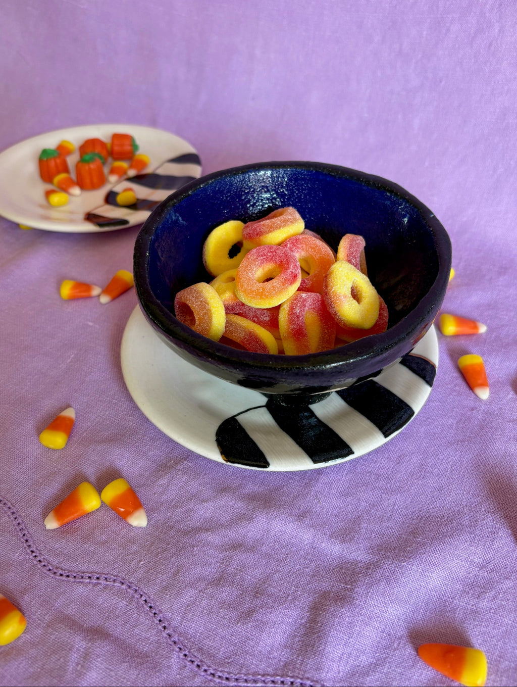 Black and White Striped Plates