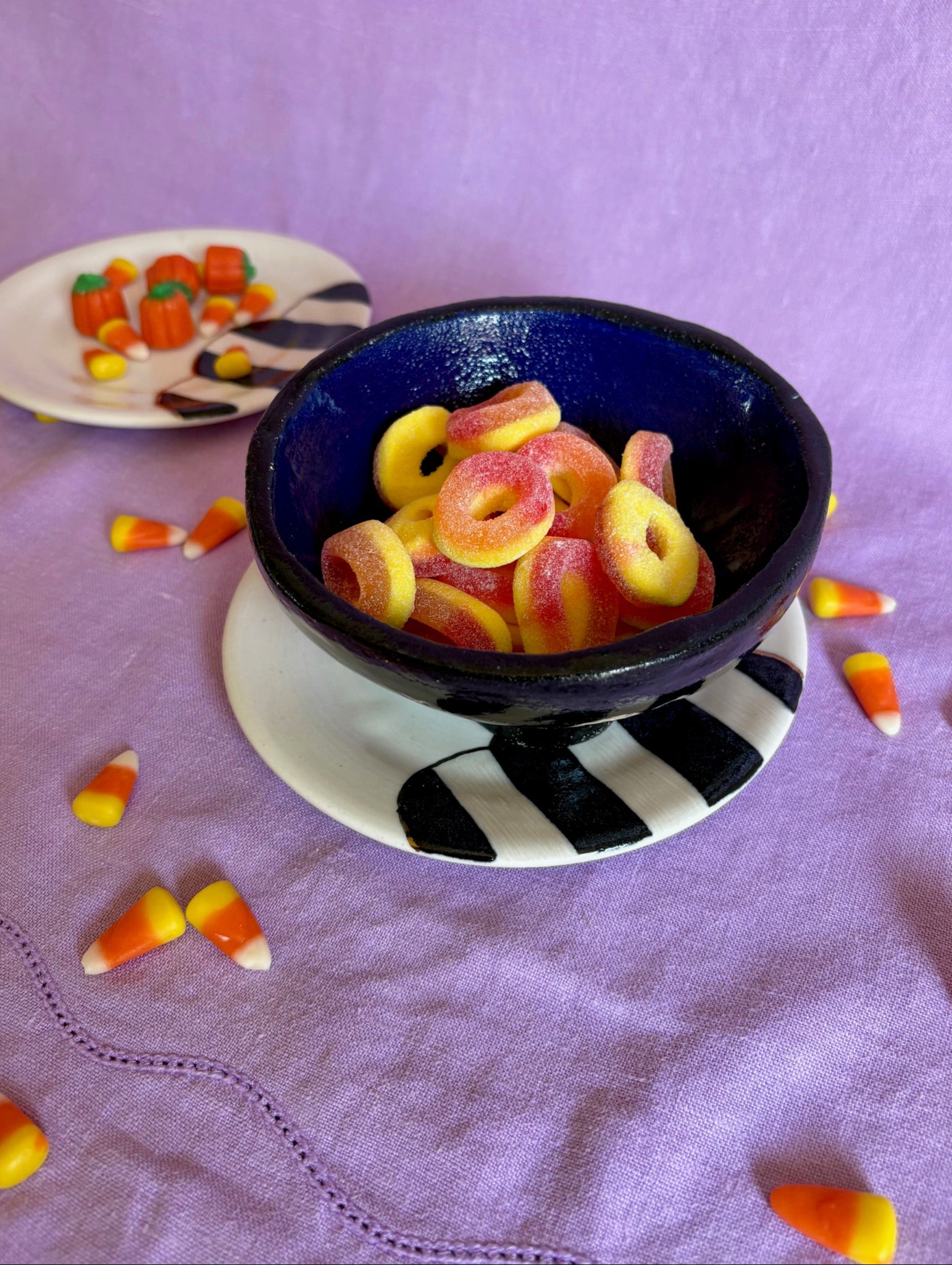 Black and White Striped Plates