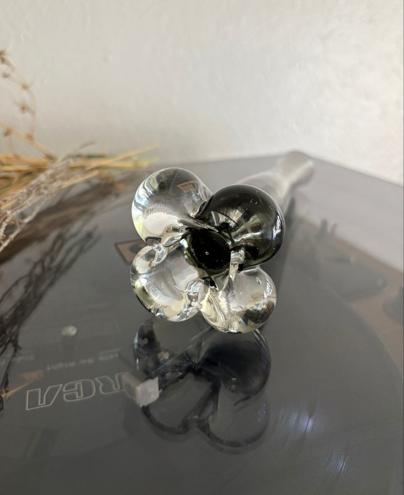 Gray Glass Bud Vase