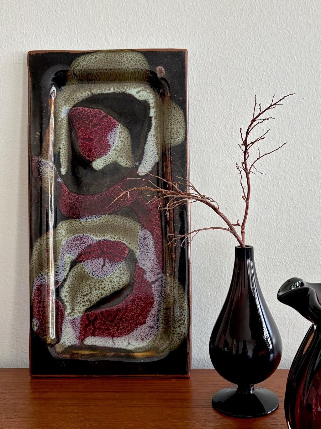 Violet and Black Serving Platter