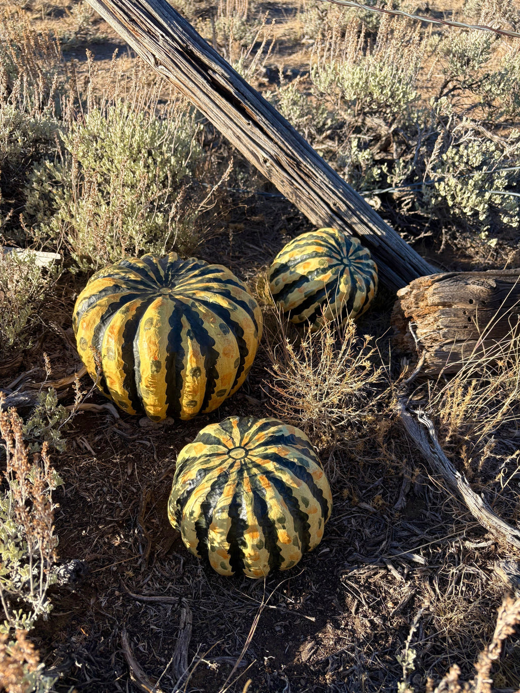 Set of 3 Paper Mache Pumpkins