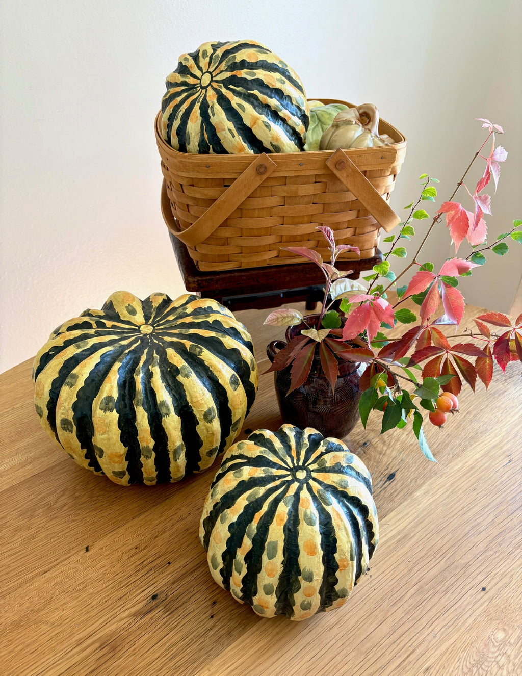 Set of 3 Paper Mache Pumpkins