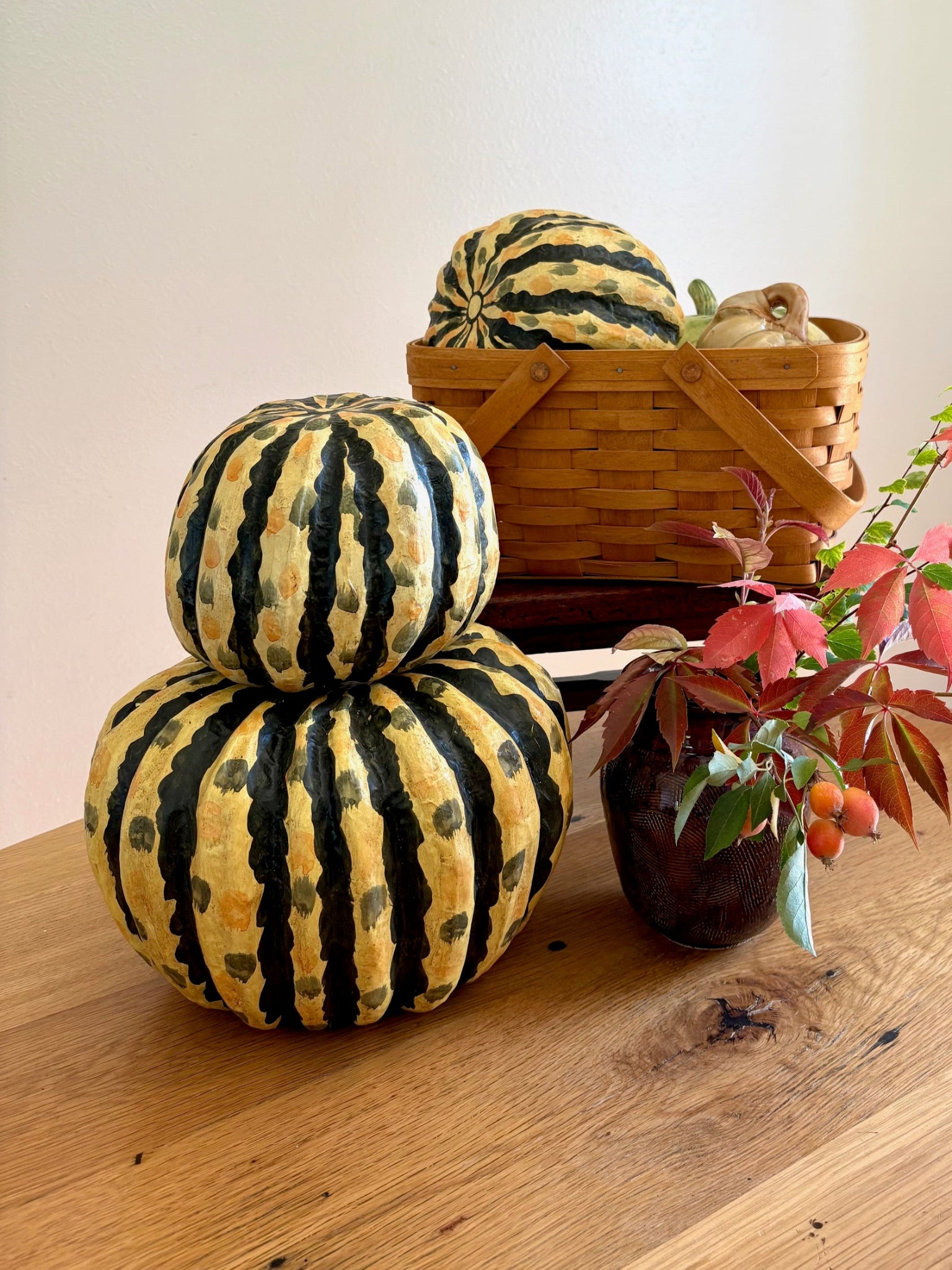 Set of 3 Paper Mache Pumpkins