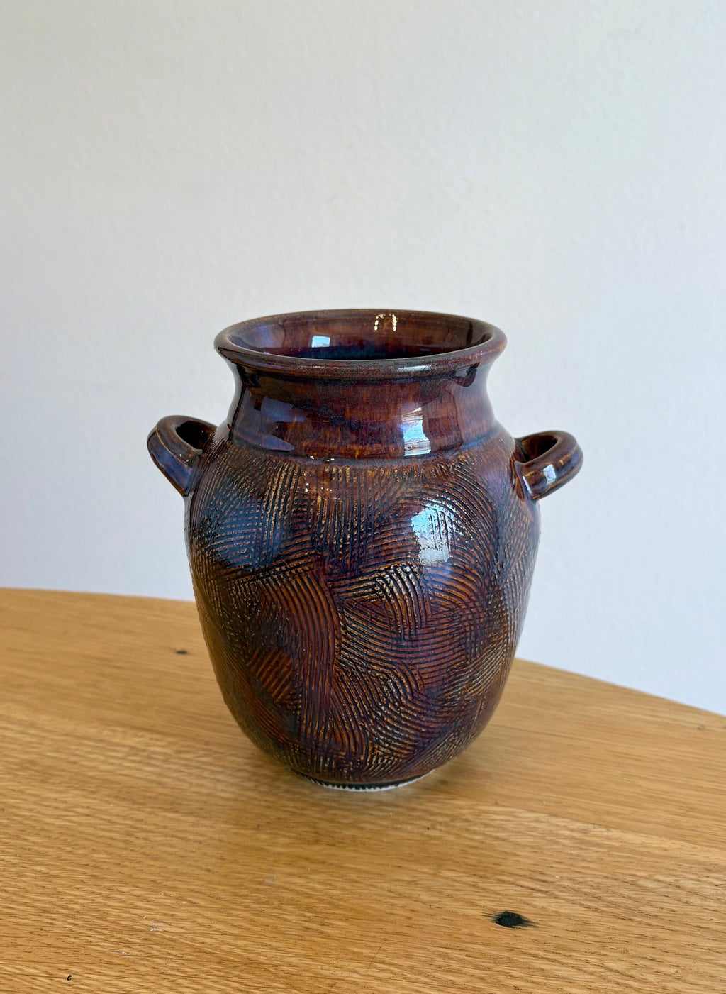 Cross Hatched Vase with Handles