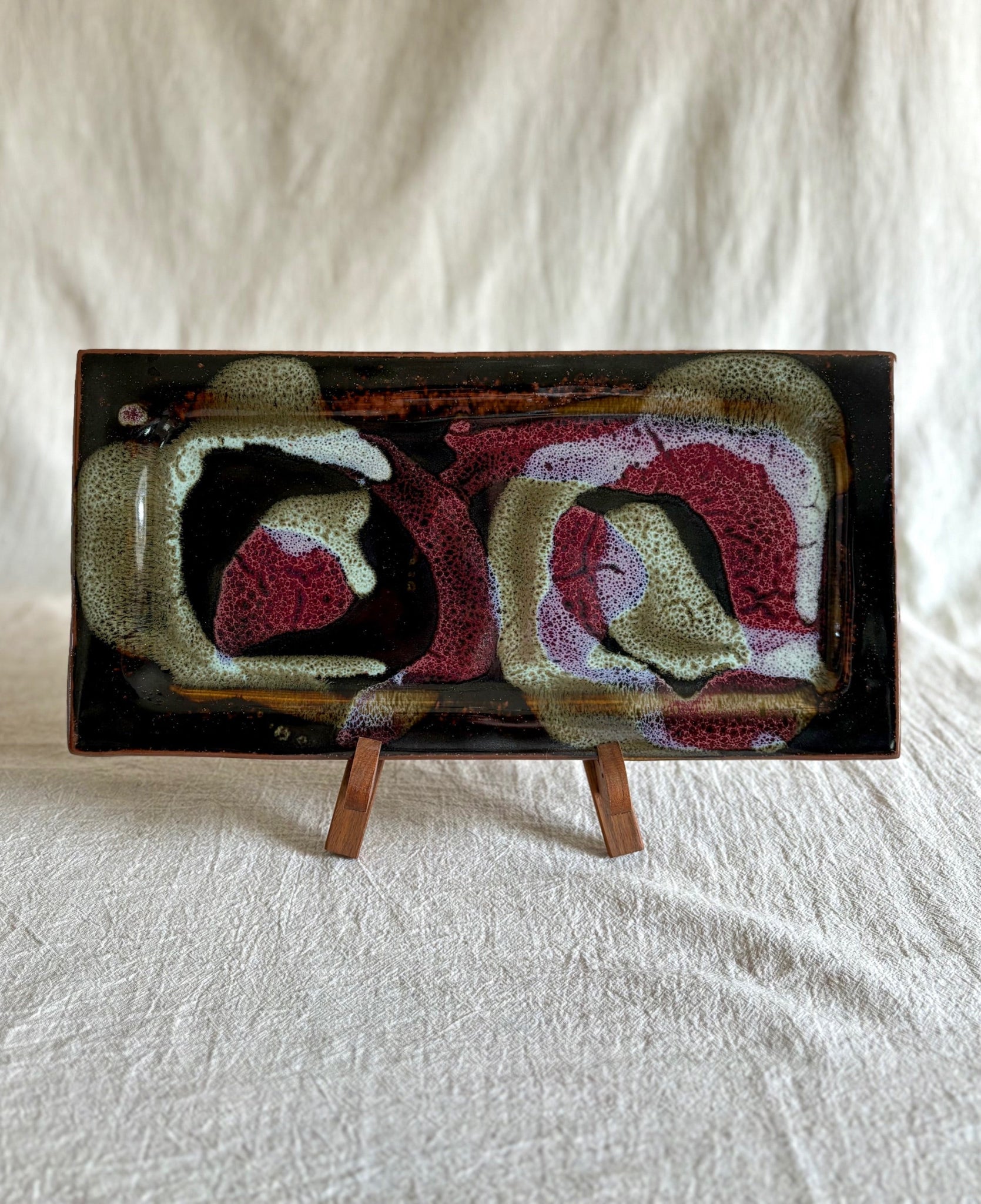 Violet and Black Serving Platter