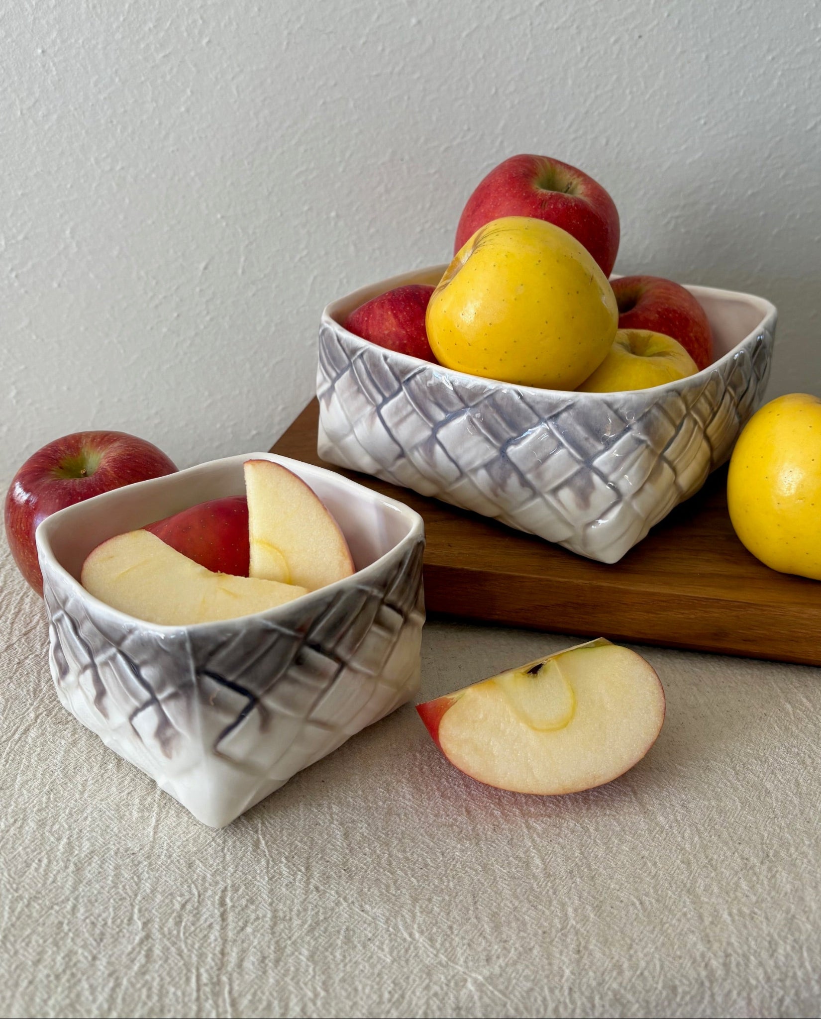 Ceramic Serving Dishes with Woven Design