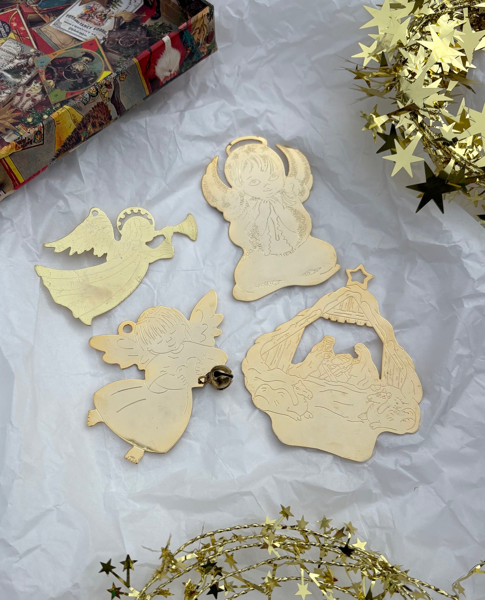 Brass Nativity Ornament Mix