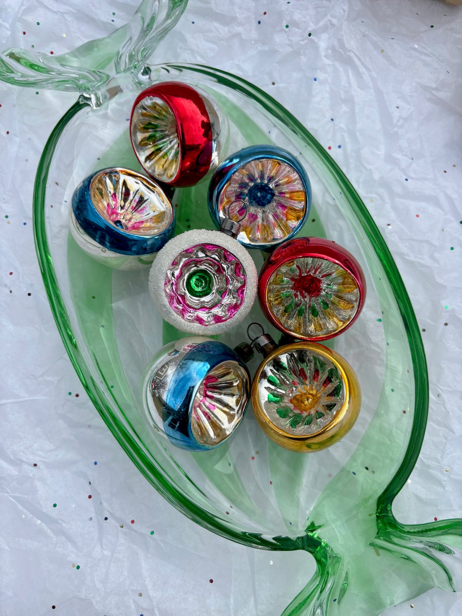 Mercury Glass Indent Ornaments