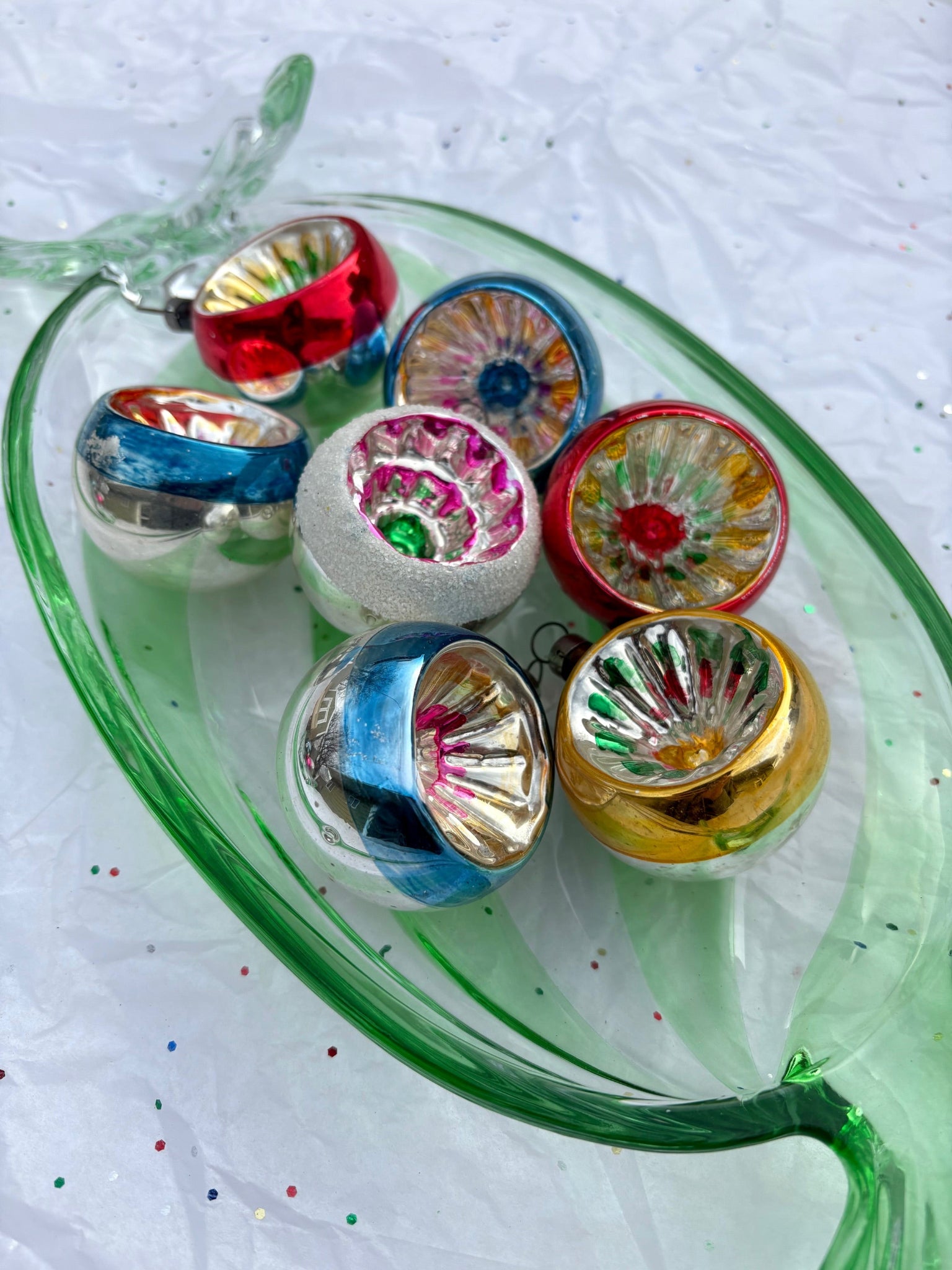 Mercury Glass Indent Ornaments