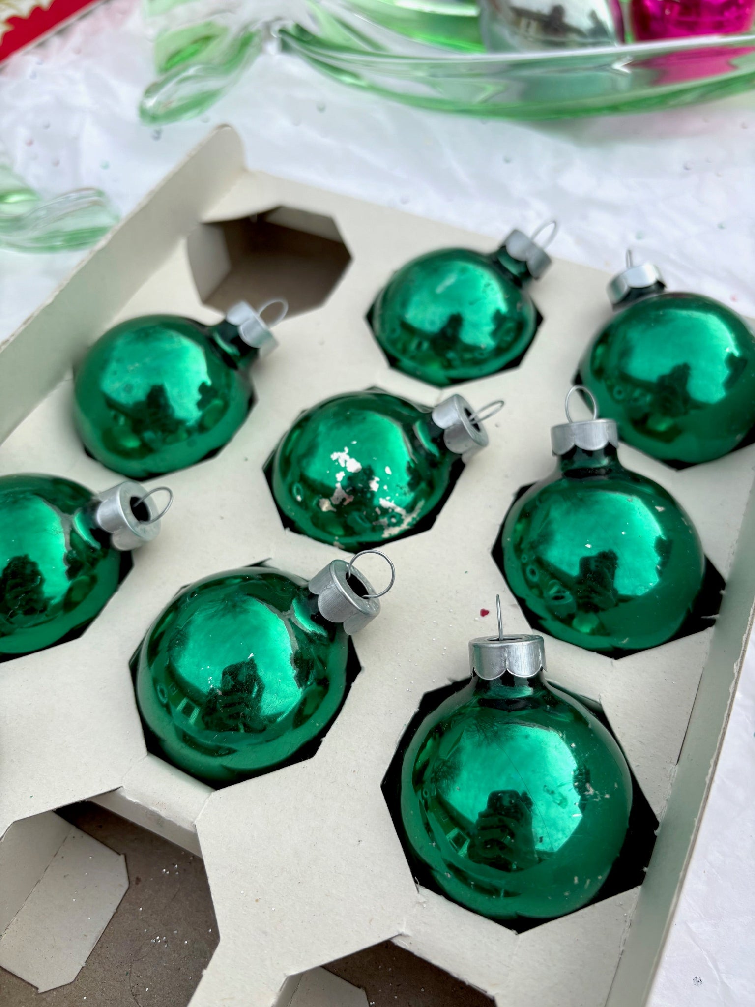 Green Glass Ball Ornaments