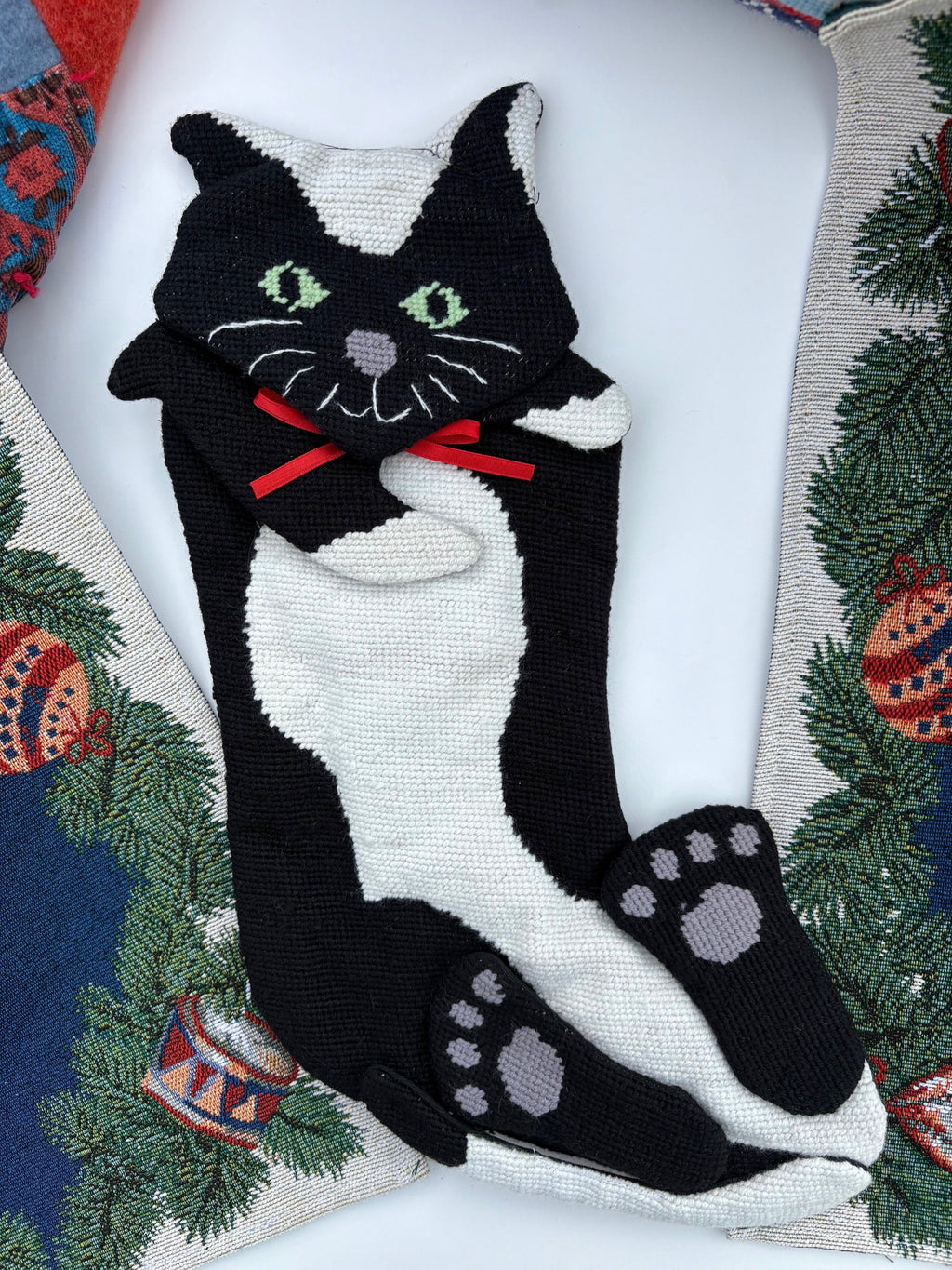Cat Needlepoint Stocking
