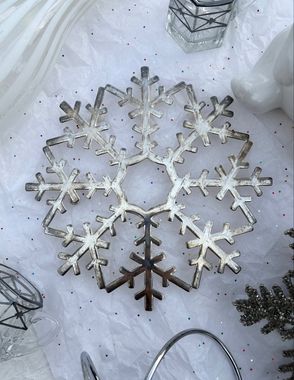 Silver Snowflake Trivet