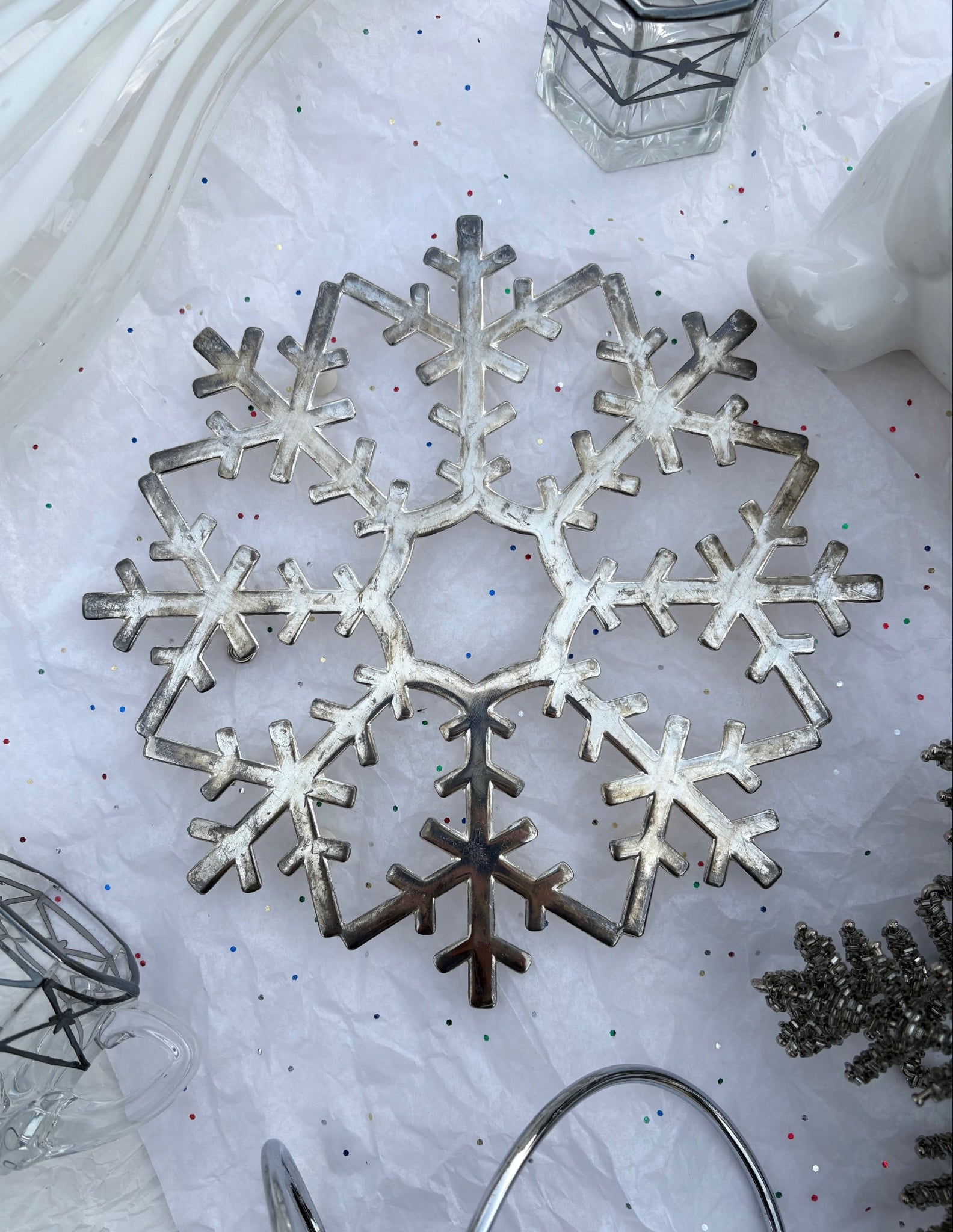 Silver Snowflake Trivet