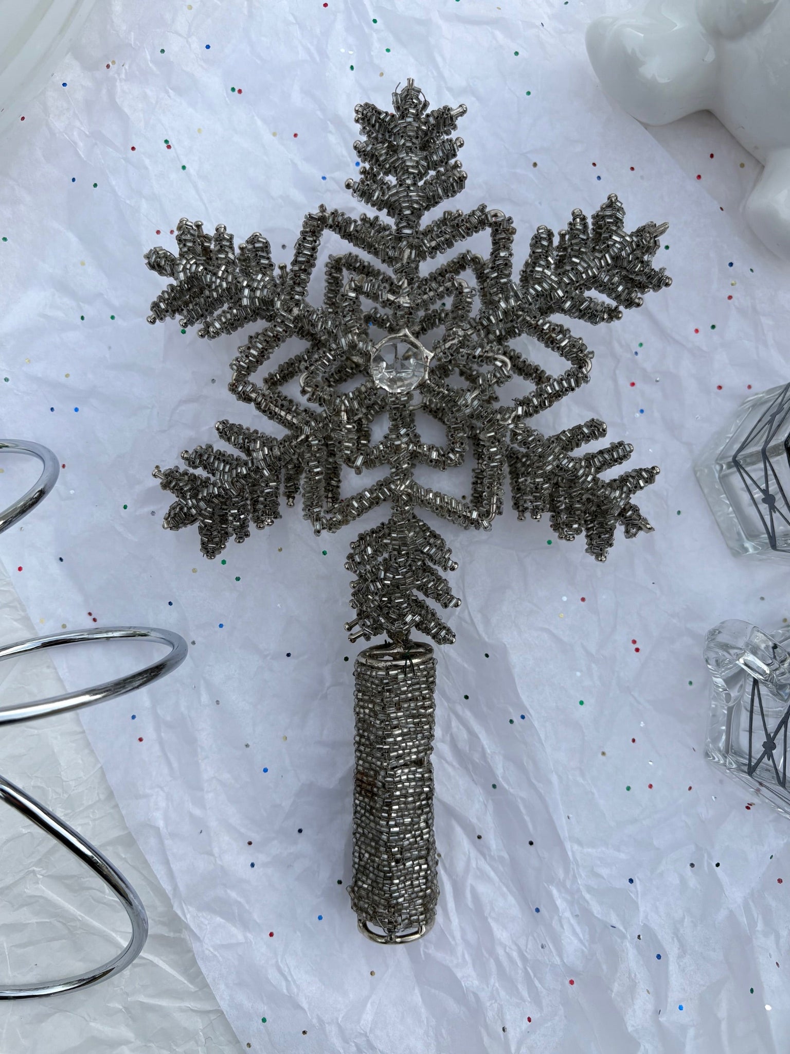 Beaded Snowflake Tree Topper