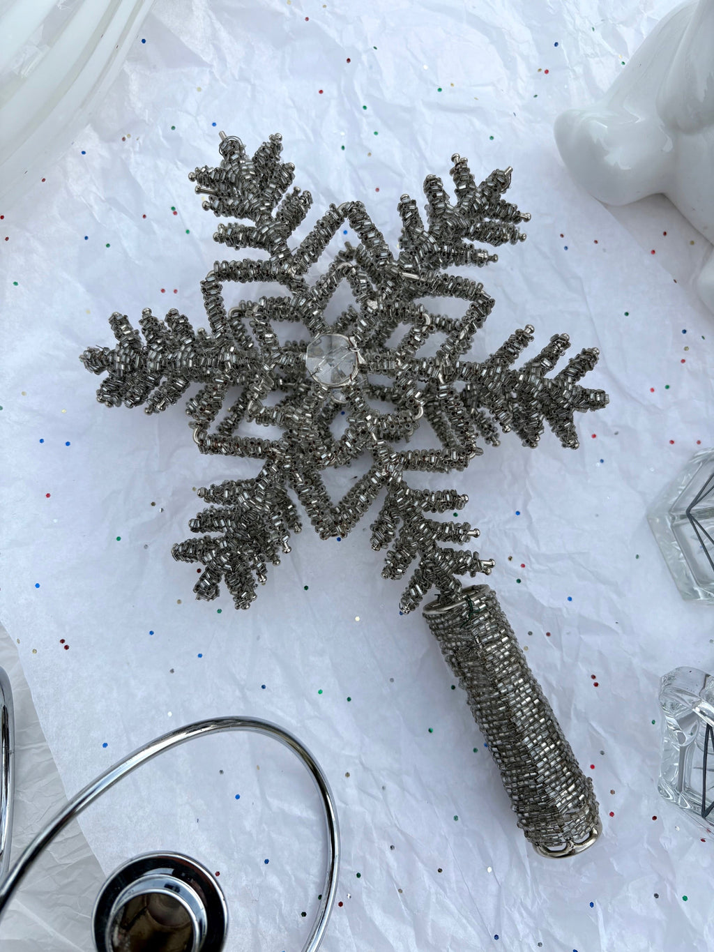 Beaded Snowflake Tree Topper