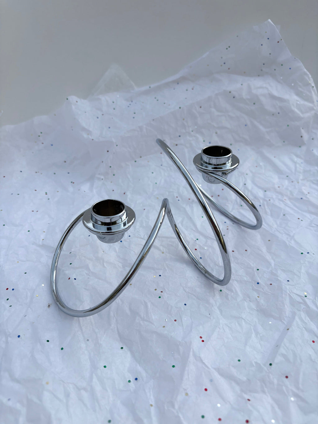 Chrome Looped Candle Holder