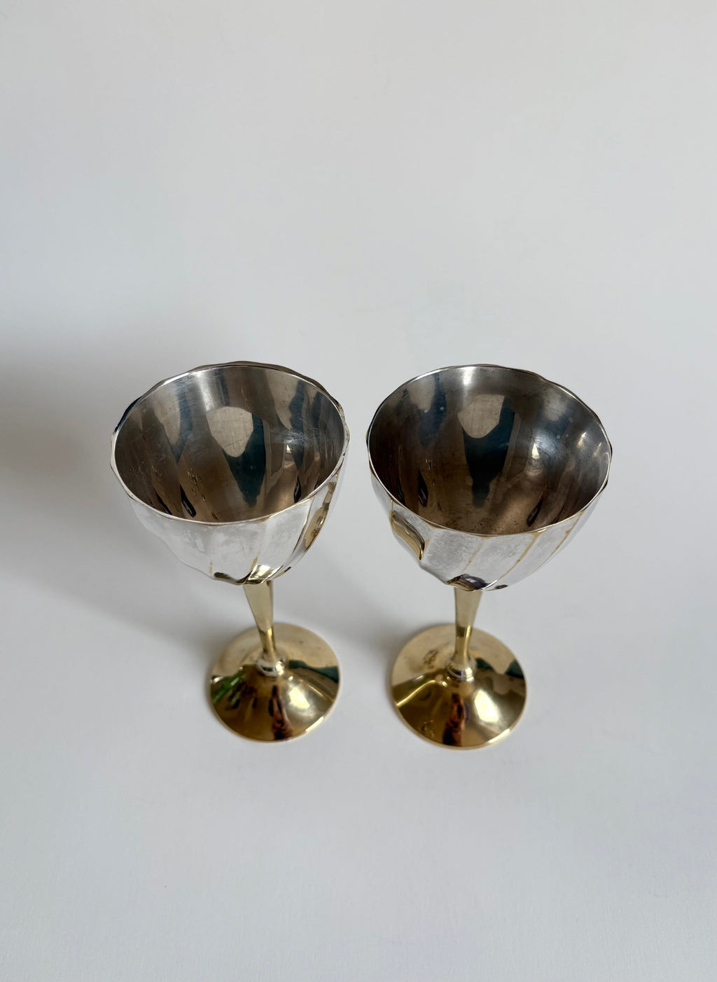 Silver and Brass Cocktail Glasses