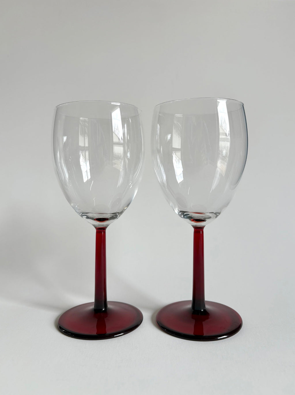 Red Stem Wine Glasses