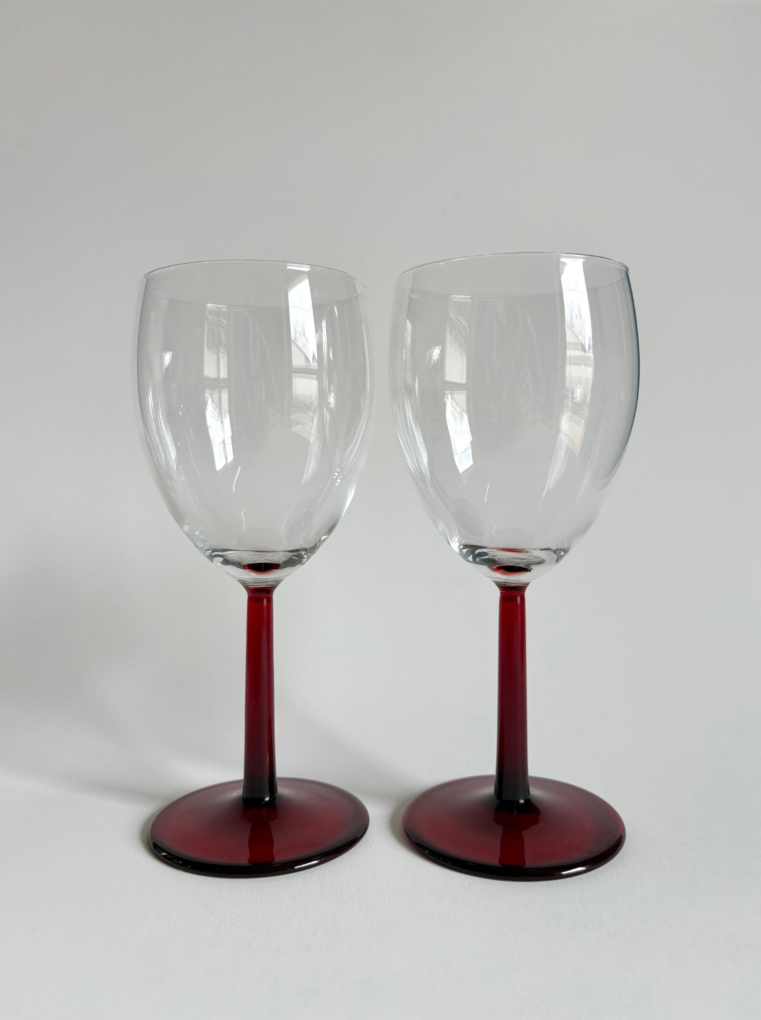 Red Stem Wine Glasses