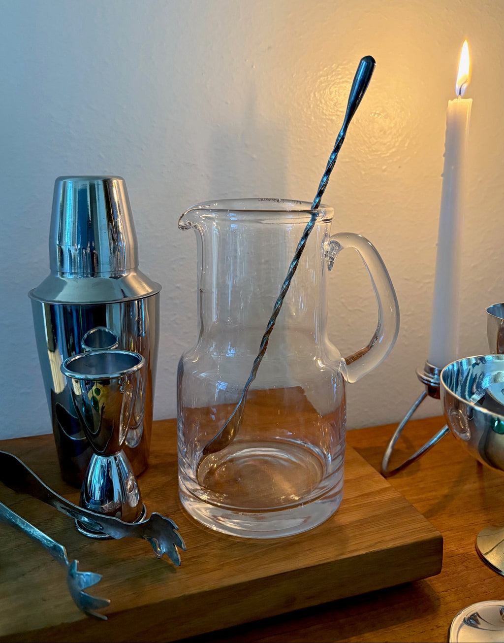 Glass Martini Pitcher with Stir Spoon