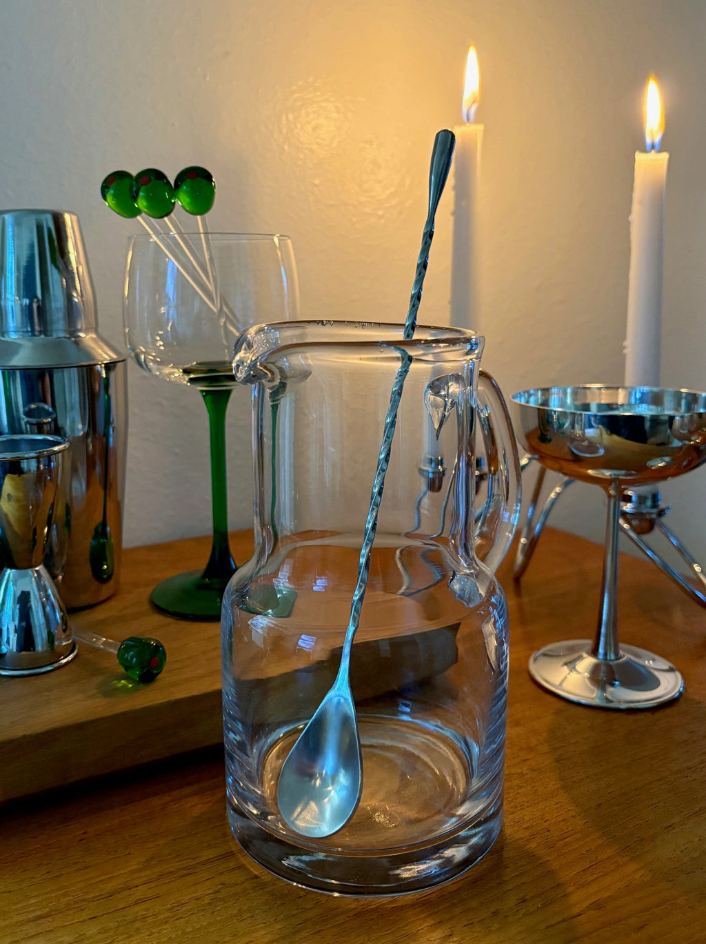 Glass Martini Pitcher with Stir Spoon