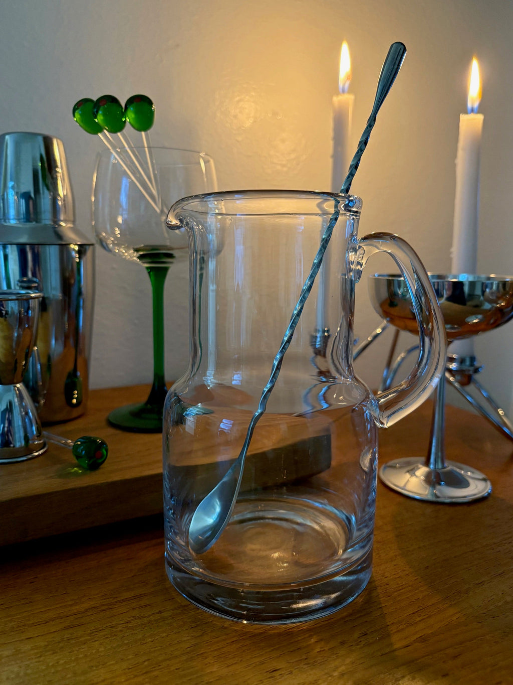 Glass Martini Pitcher with Stir Spoon