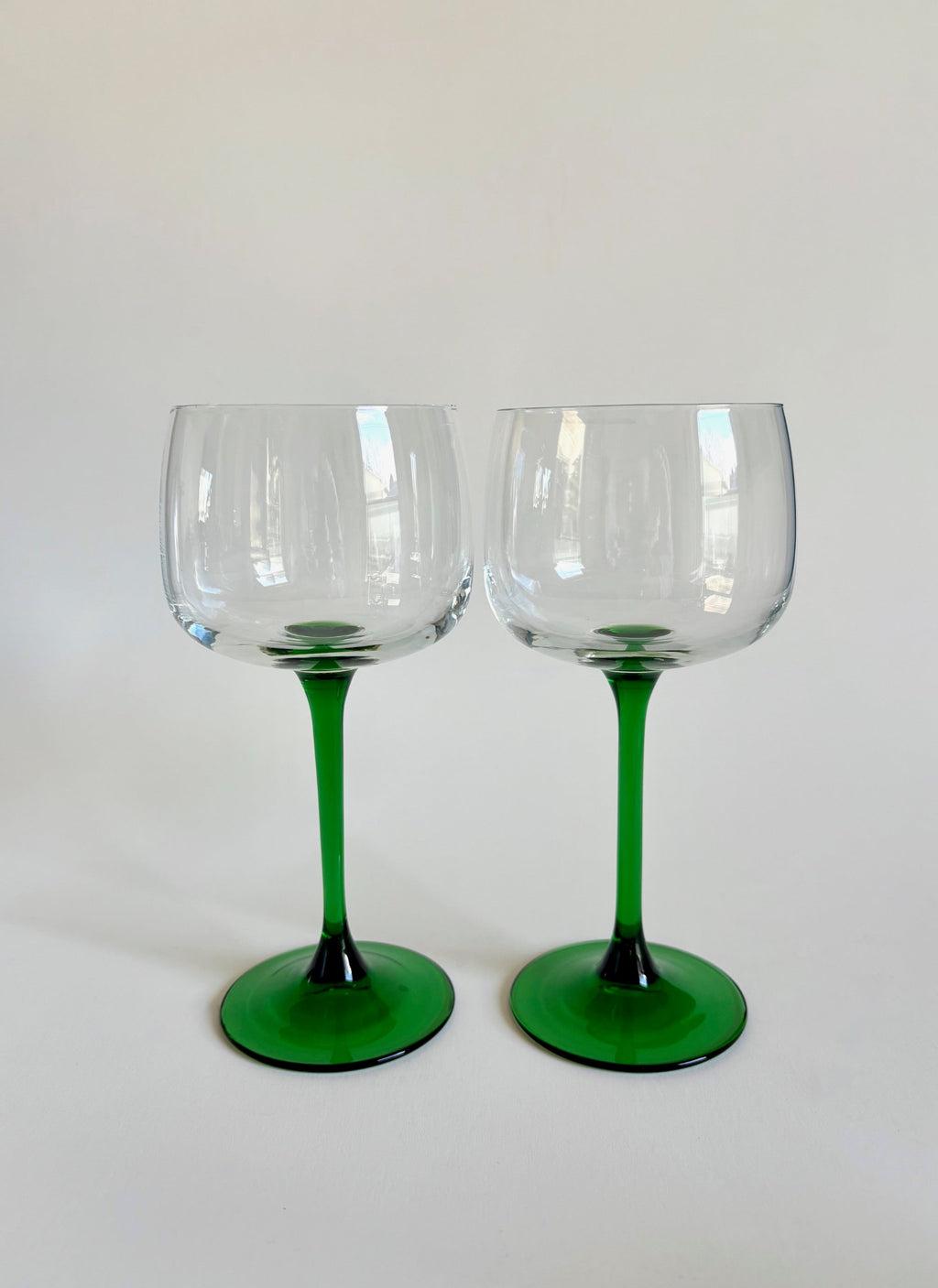 Green Stem Wine Glasses