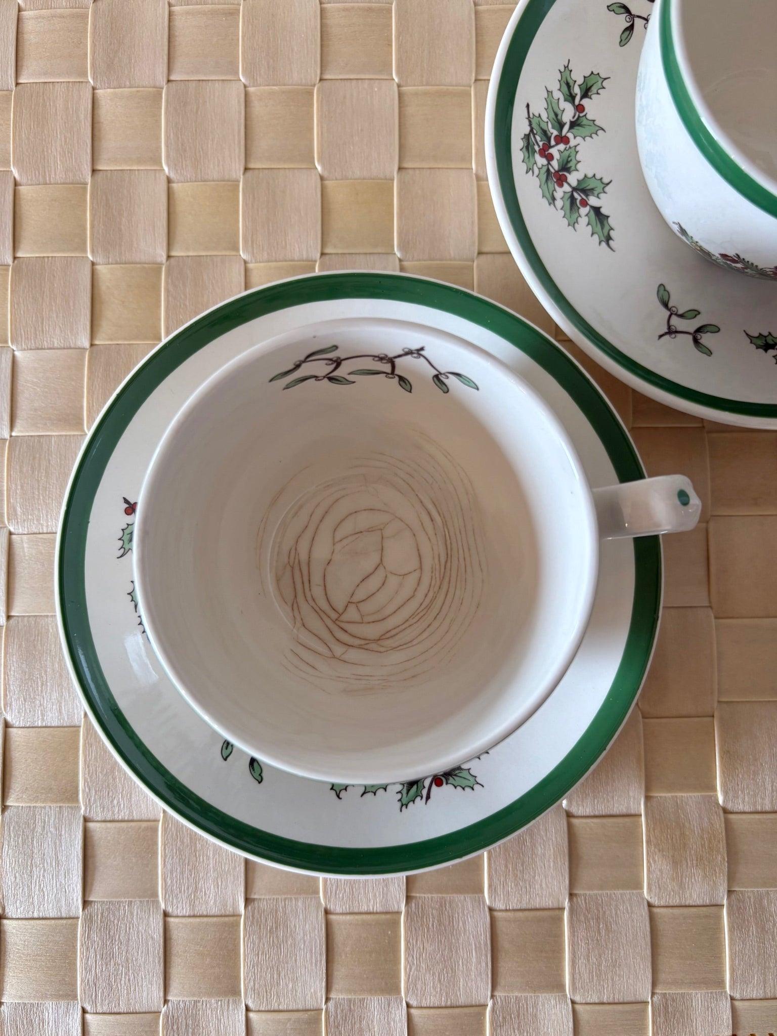 Christmas Tea Cups and Saucers