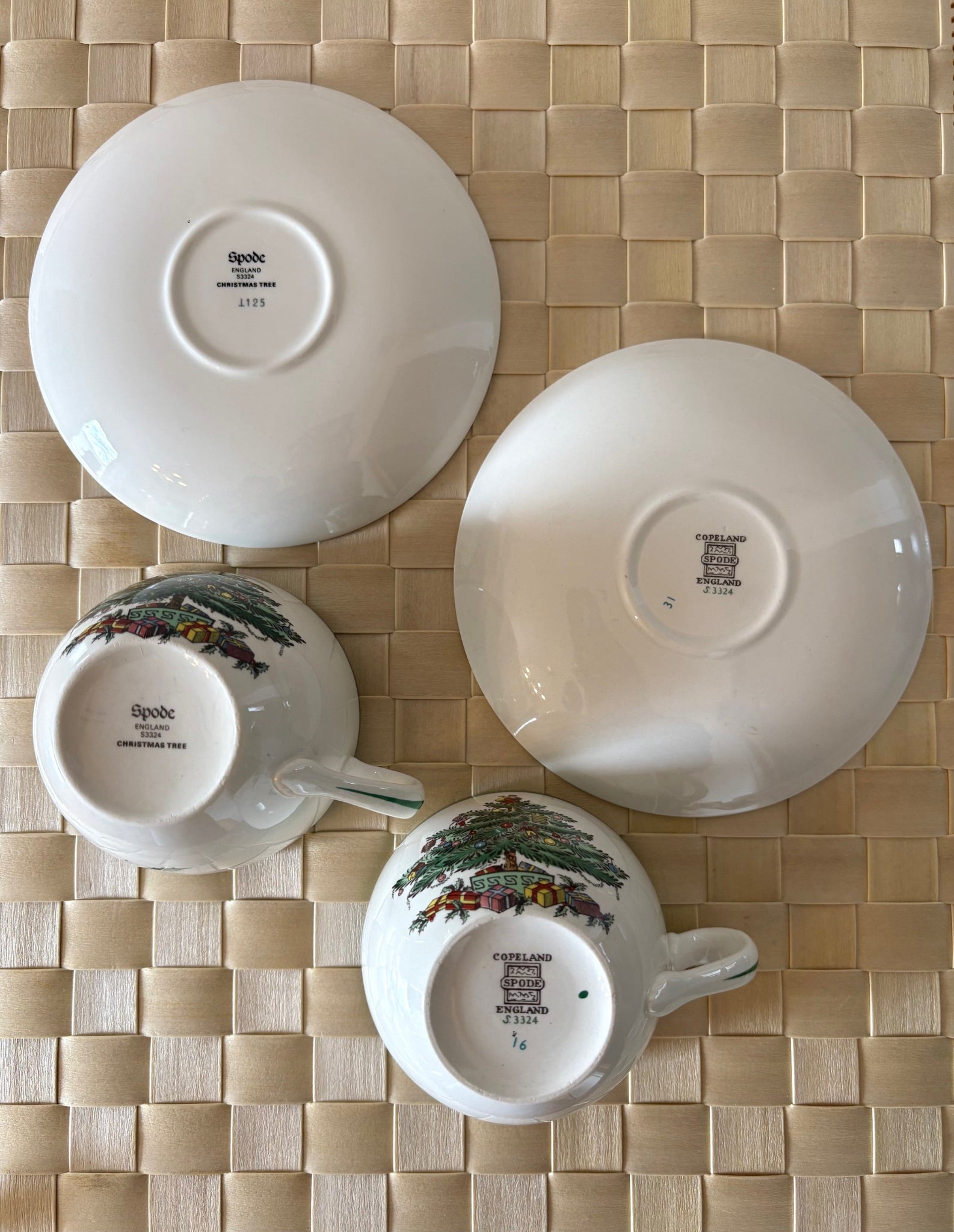 Christmas Tea Cups and Saucers